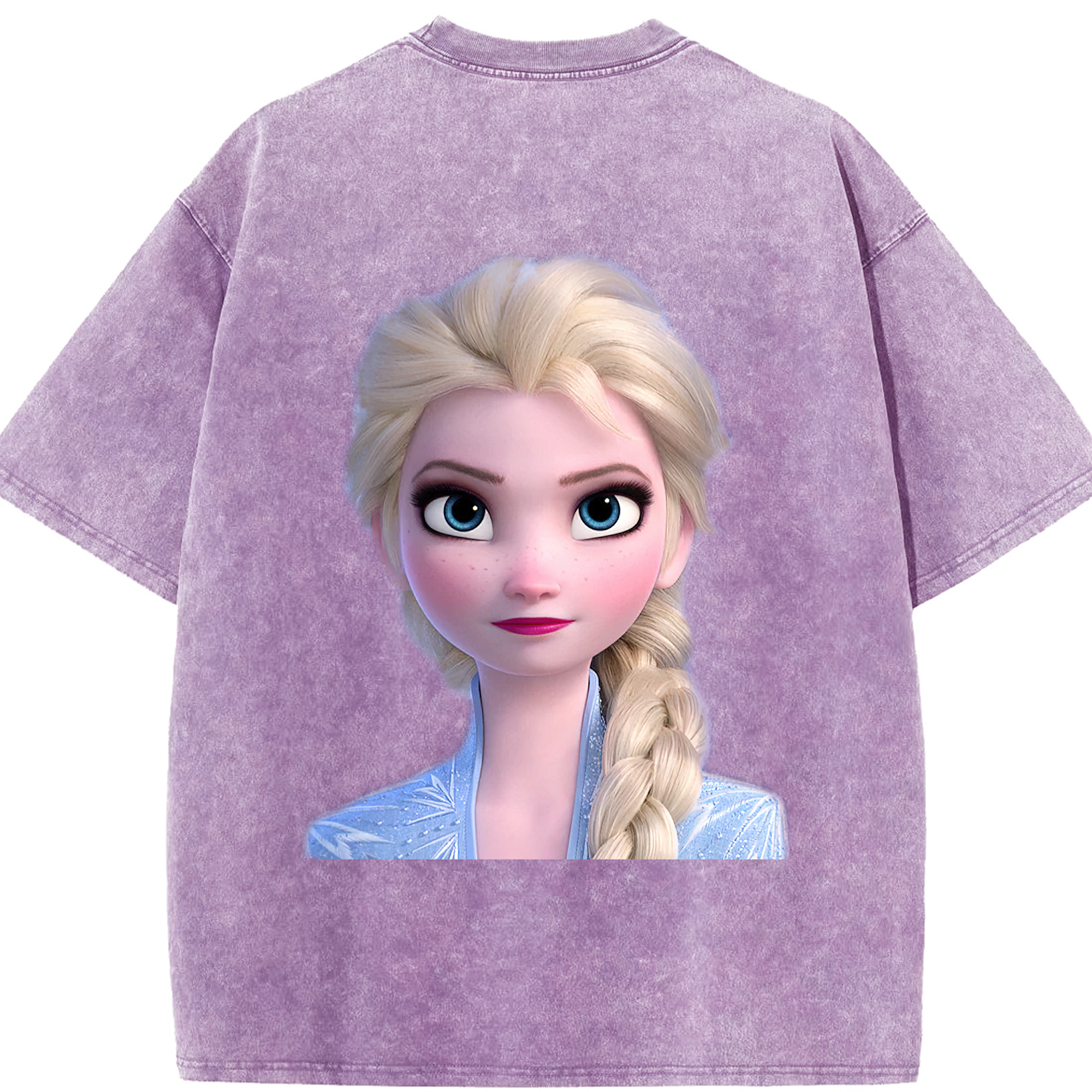 （画像用） アナと雪の女王 アンナ エルサ Frozen Anna Elsa 綿100% ヴィンテージ風 半袖Tシャツ（背面プリント）