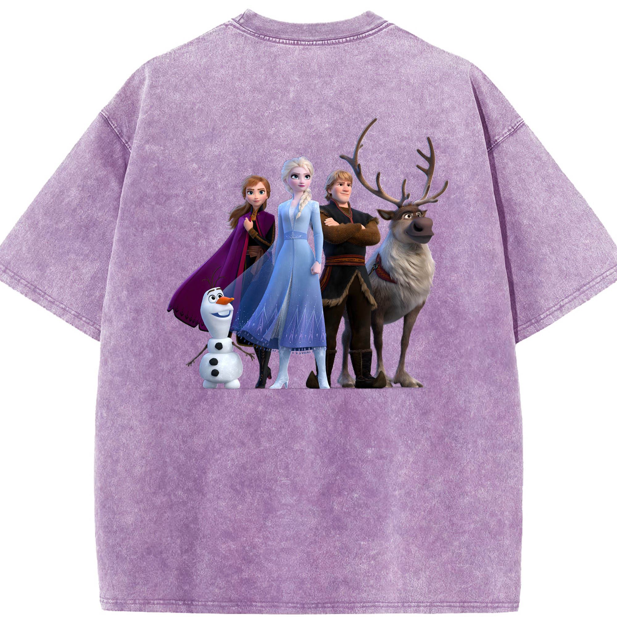 （画像用） アナと雪の女王 アンナ エルサ Frozen Anna Elsa 綿100% ヴィンテージ風 半袖Tシャツ（背面プリント）