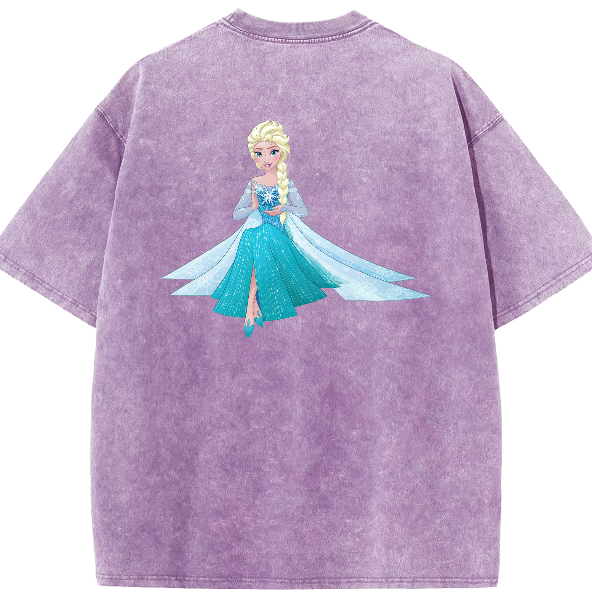 （画像用） アナと雪の女王 アンナ エルサ Frozen Anna Elsa 綿100% ヴィンテージ風 半袖Tシャツ（背面プリント）