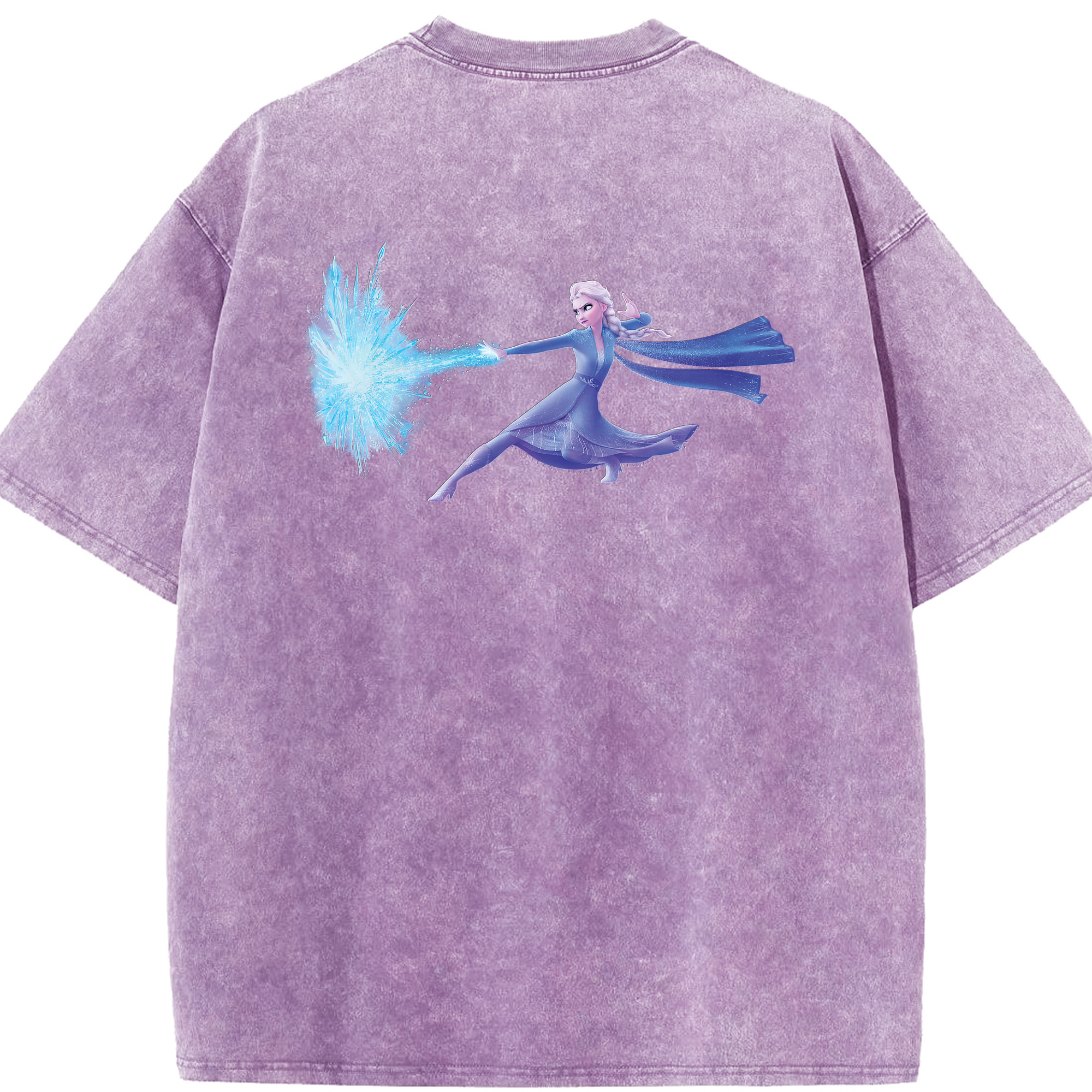 （画像用） アナと雪の女王 アンナ エルサ Frozen Anna Elsa 綿100% ヴィンテージ風 半袖Tシャツ（背面プリント）