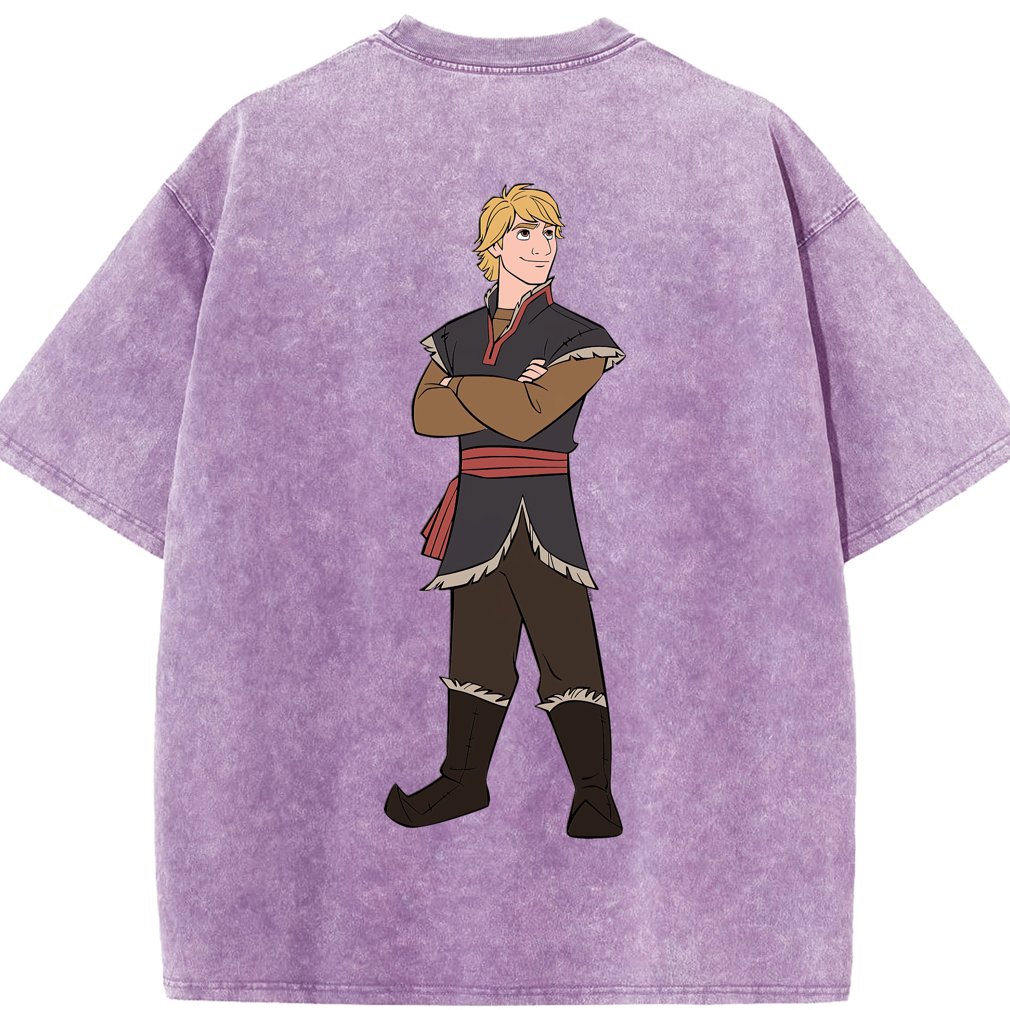 （画像用） アナと雪の女王 アンナ エルサ Frozen Anna Elsa 綿100% ヴィンテージ風 半袖Tシャツ（背面プリント）