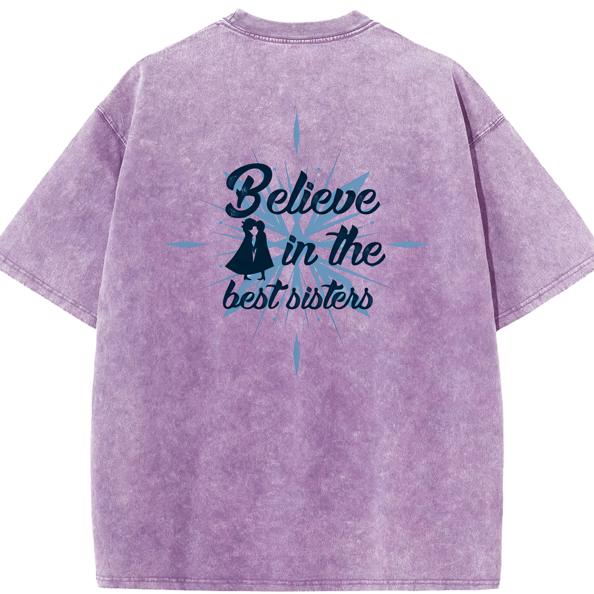 （画像用） アナと雪の女王 アンナ エルサ Frozen Anna Elsa 綿100% ヴィンテージ風 半袖Tシャツ（背面プリント）