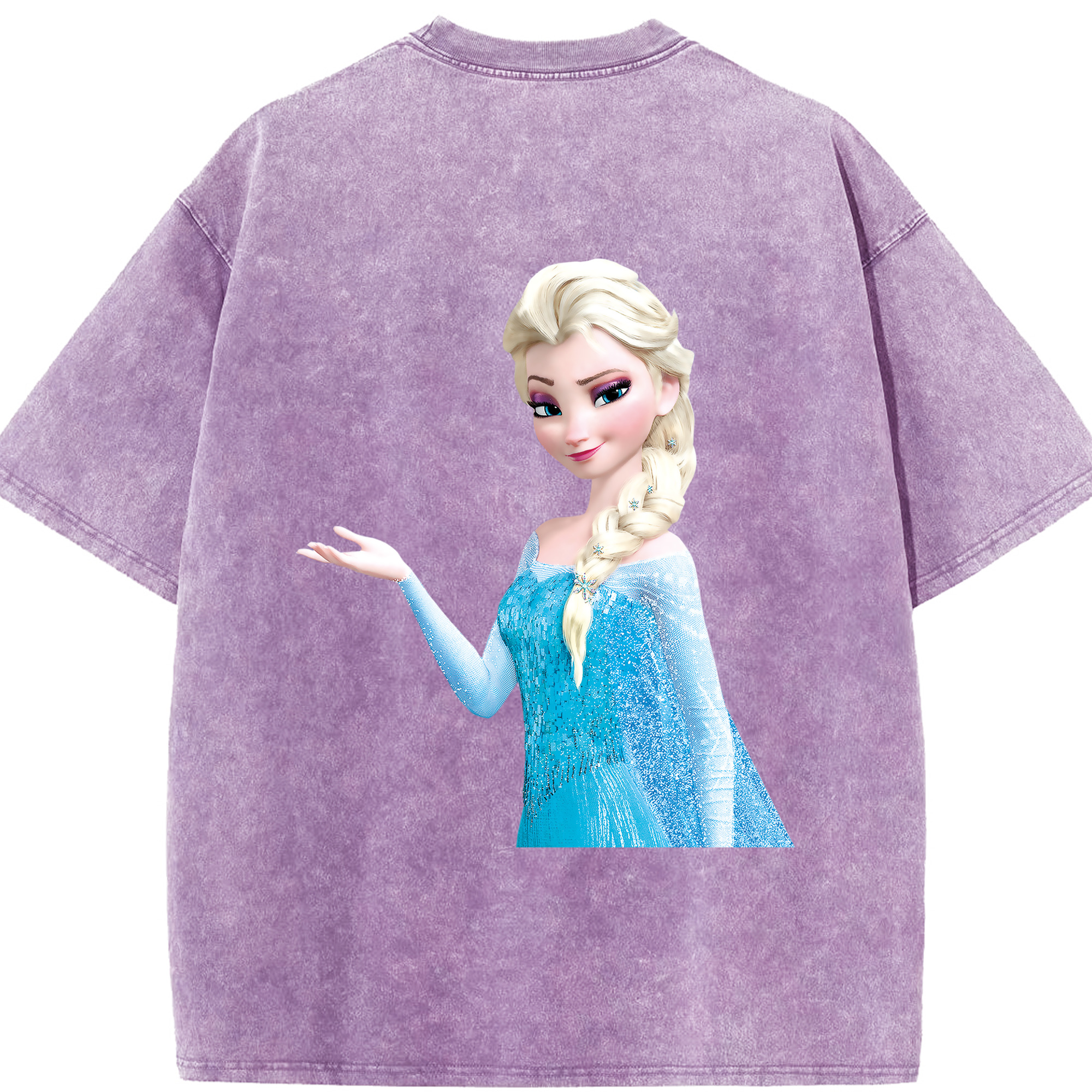 （画像用） アナと雪の女王 アンナ エルサ Frozen Anna Elsa 綿100% ヴィンテージ風 半袖Tシャツ（背面プリント）