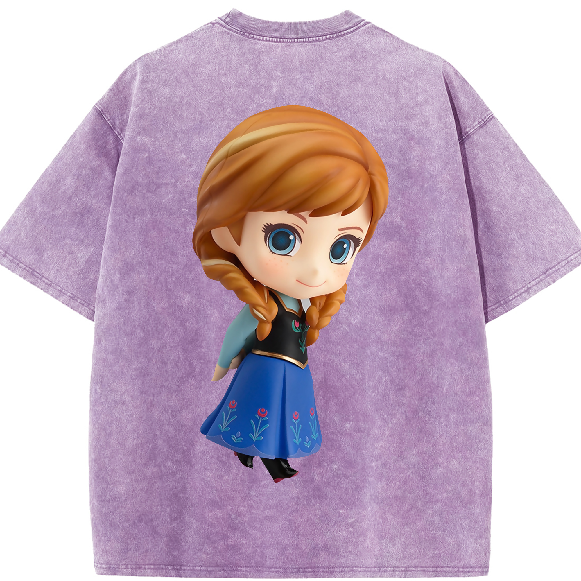 （画像用） アナと雪の女王 アンナ エルサ Frozen Anna Elsa 綿100% ヴィンテージ風 半袖Tシャツ（背面プリント）