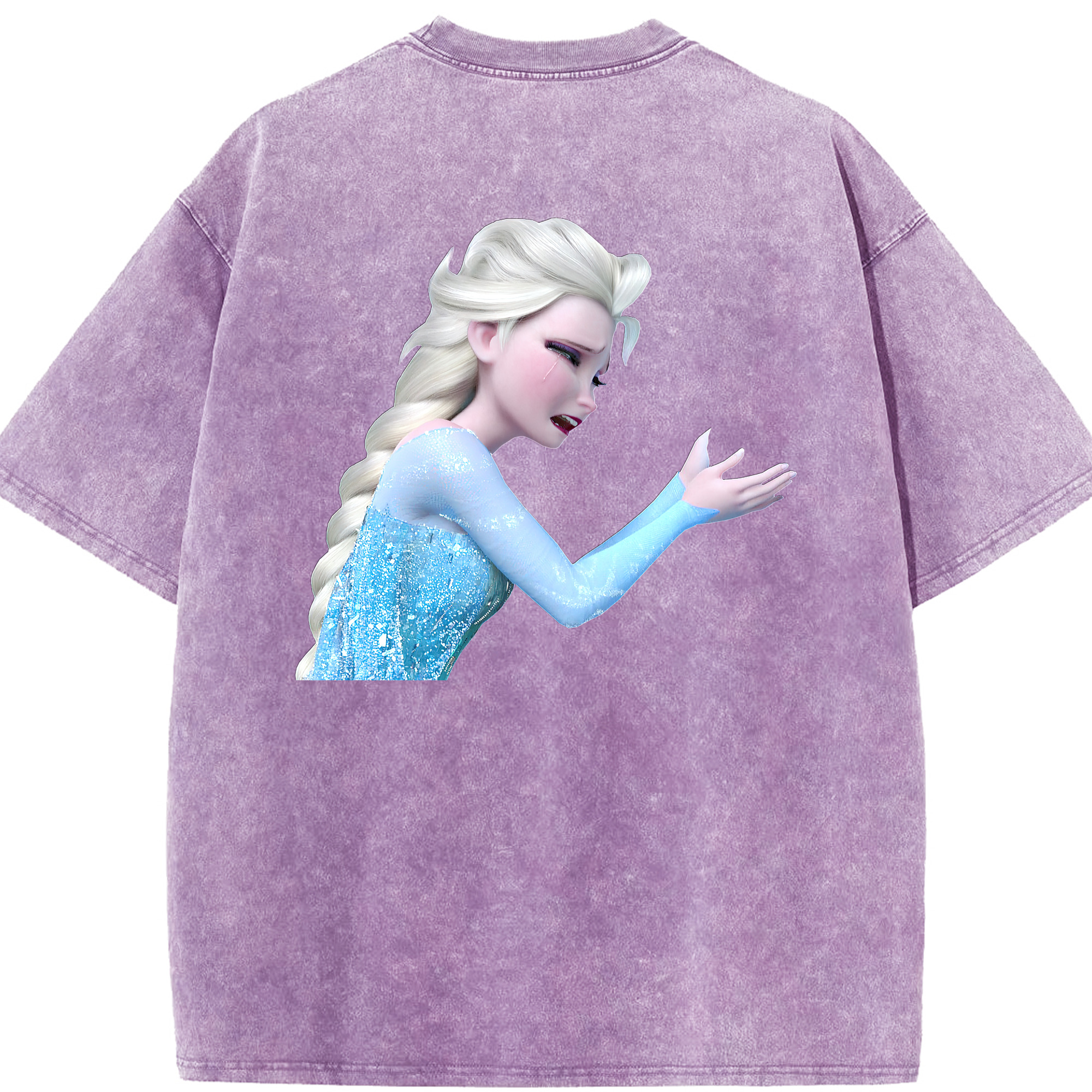 （画像用） アナと雪の女王 アンナ エルサ Frozen Anna Elsa 綿100% ヴィンテージ風 半袖Tシャツ（背面プリント）