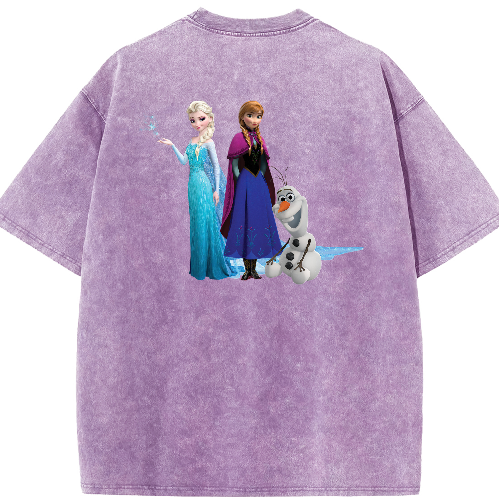（画像用） アナと雪の女王 アンナ エルサ Frozen Anna Elsa 綿100% ヴィンテージ風 半袖Tシャツ（背面プリント）