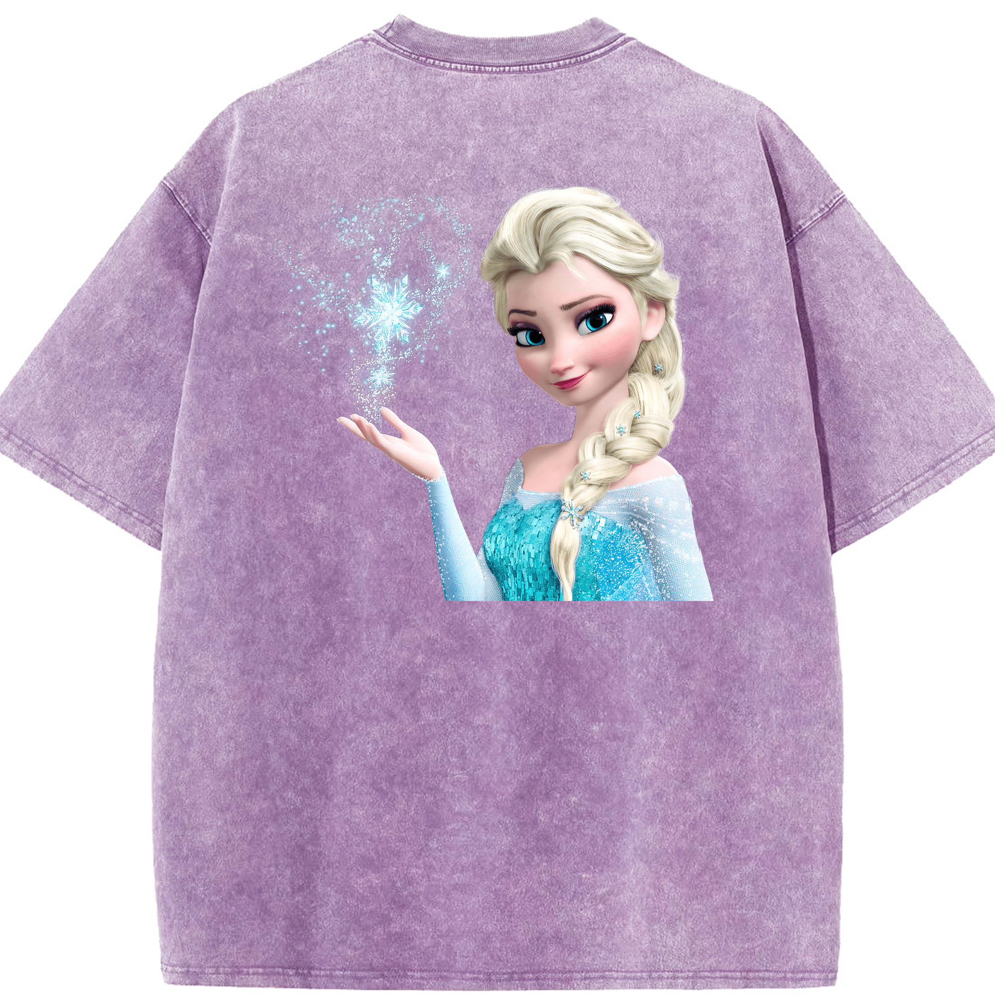 （画像用） アナと雪の女王 アンナ エルサ Frozen Anna Elsa 綿100% ヴィンテージ風 半袖Tシャツ（背面プリント）