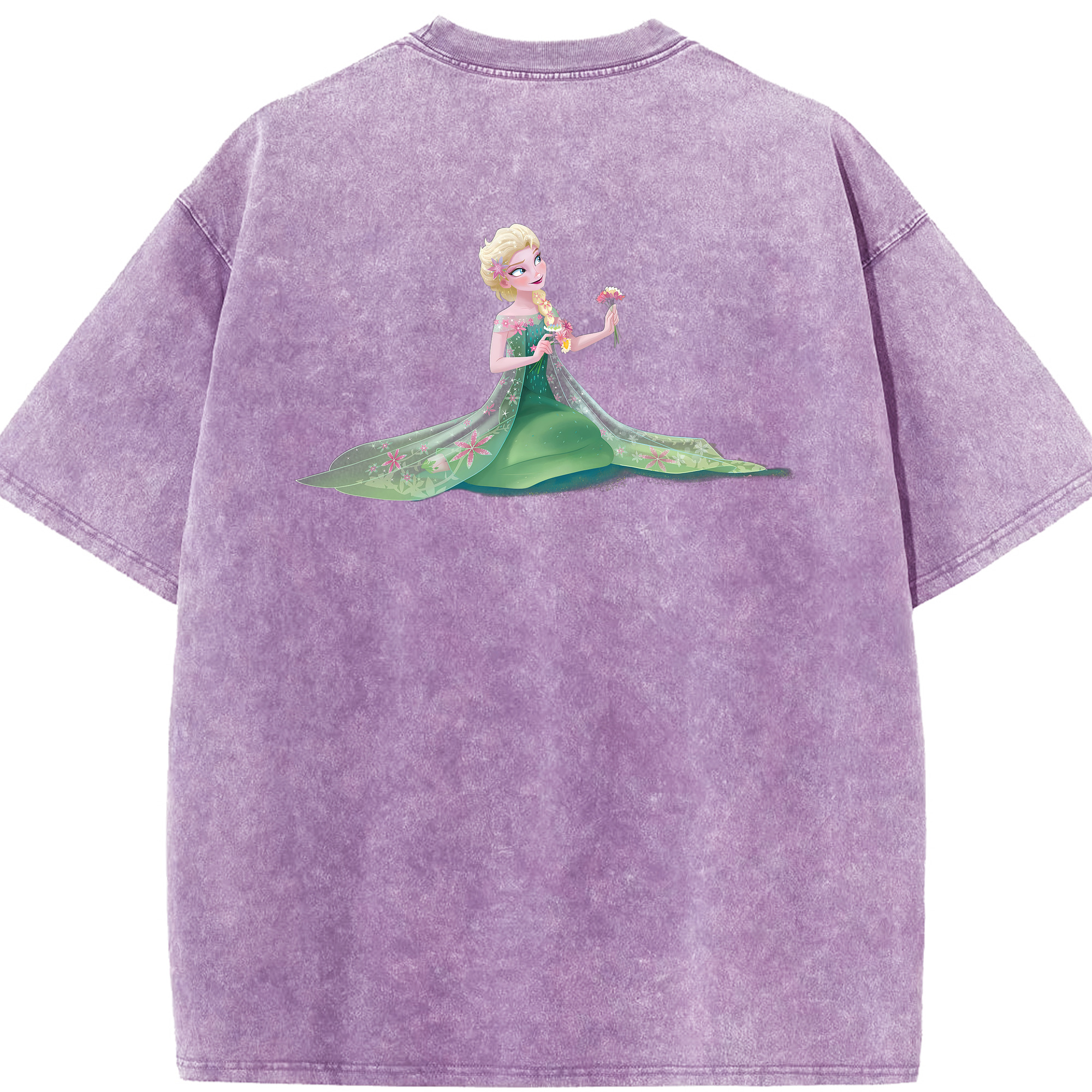 （画像用） アナと雪の女王 アンナ エルサ Frozen Anna Elsa 綿100% ヴィンテージ風 半袖Tシャツ（背面プリント）