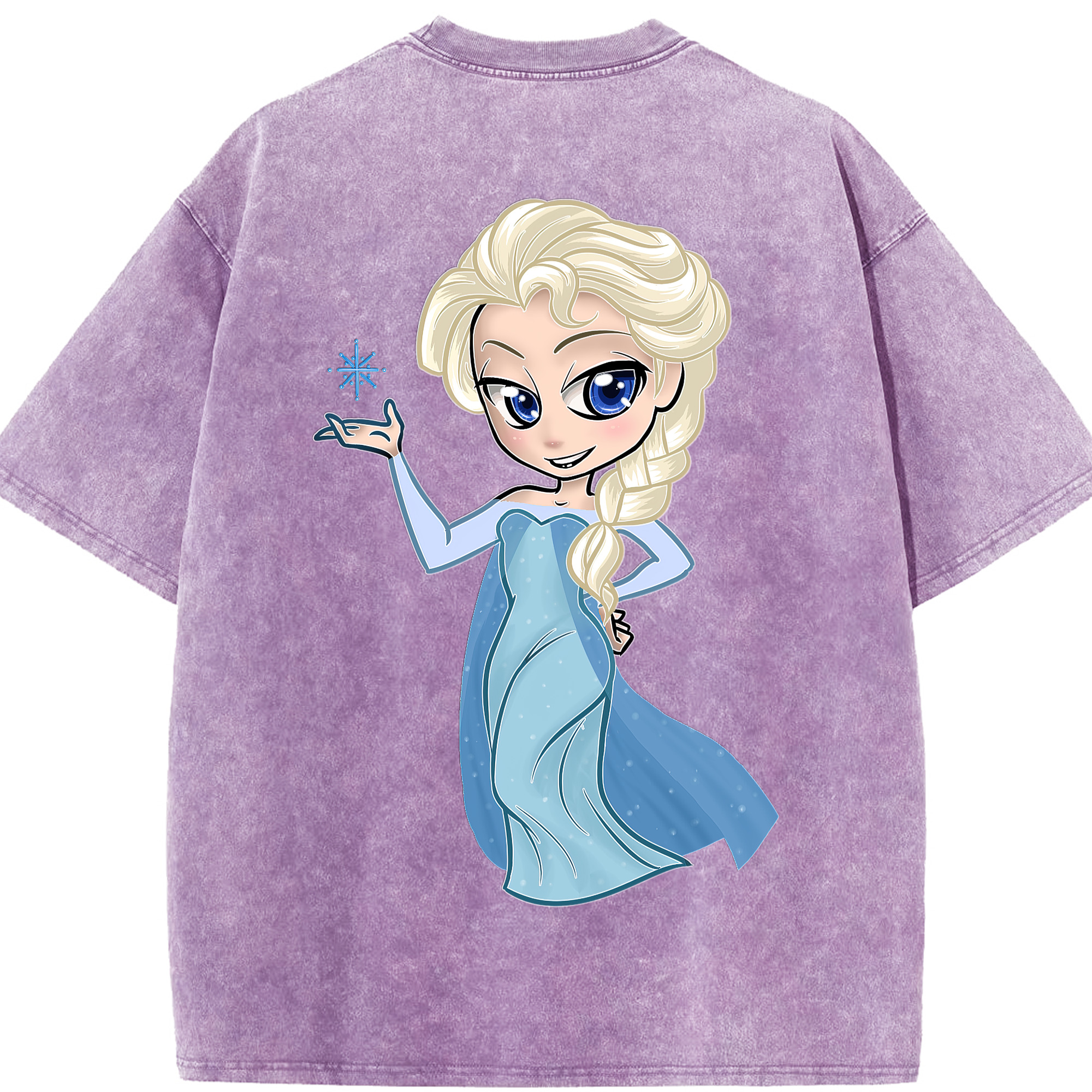 （画像用） アナと雪の女王 アンナ エルサ Frozen Anna Elsa 綿100% ヴィンテージ風 半袖Tシャツ（背面プリント）