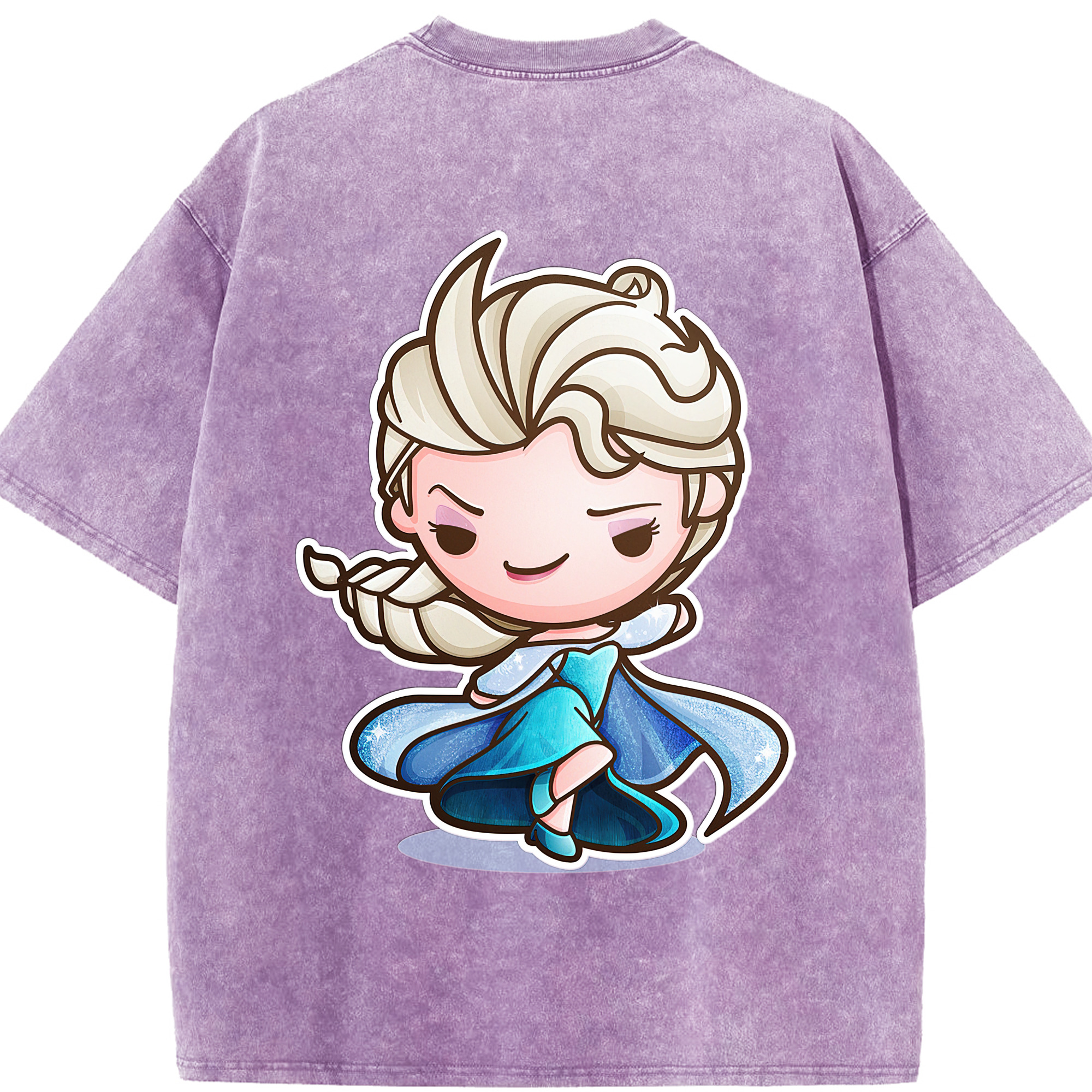 （画像用） アナと雪の女王 アンナ エルサ Frozen Anna Elsa 綿100% ヴィンテージ風 半袖Tシャツ（背面プリント）