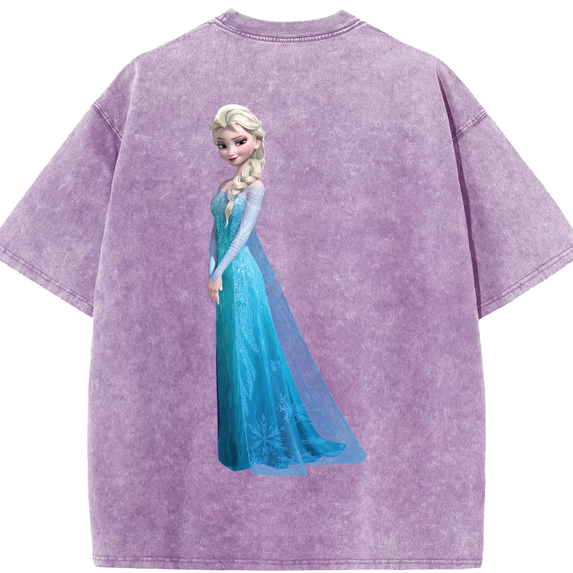 （画像用） アナと雪の女王 アンナ エルサ Frozen Anna Elsa 綿100% ヴィンテージ風 半袖Tシャツ（背面プリント）