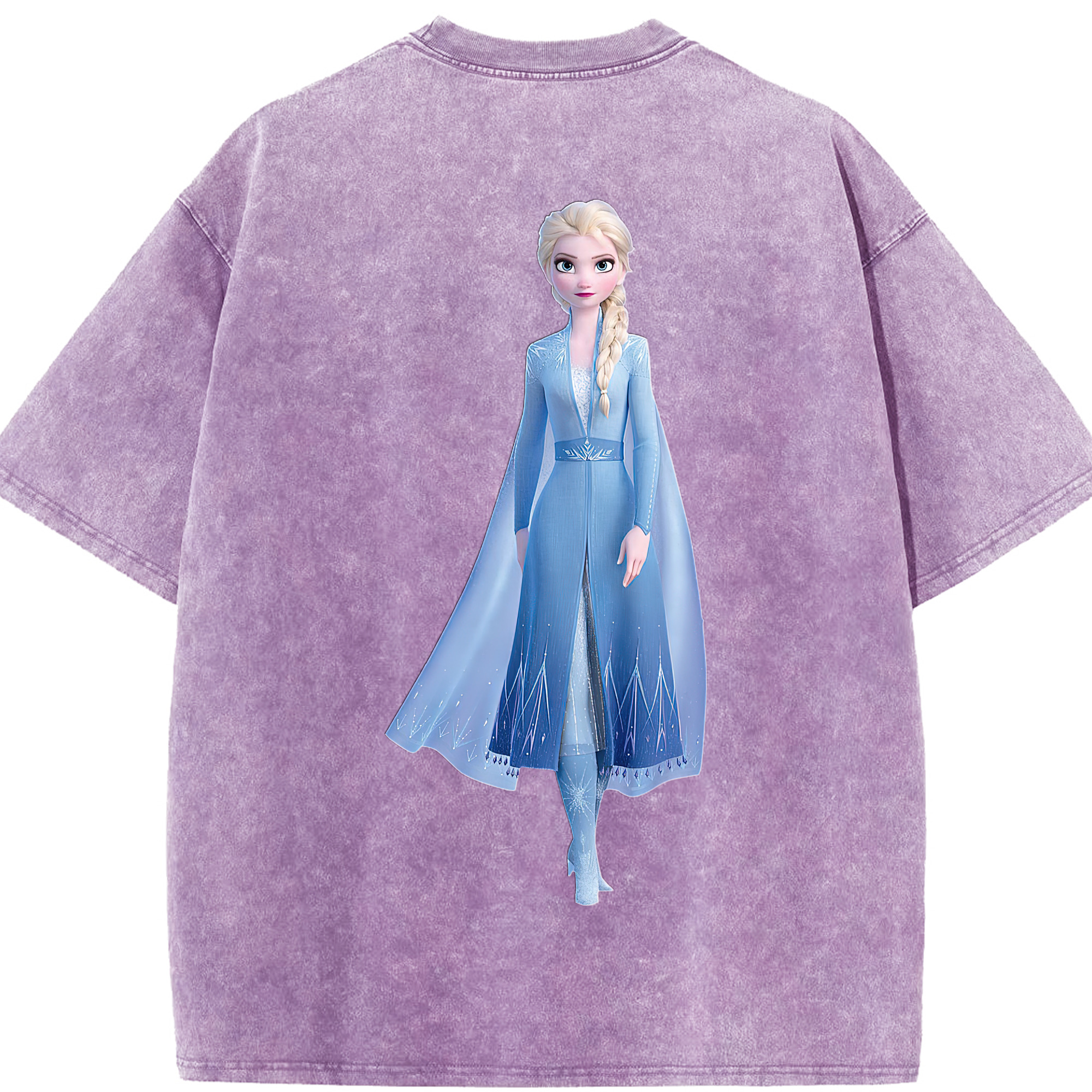 （画像用） アナと雪の女王 アンナ エルサ Frozen Anna Elsa 綿100% ヴィンテージ風 半袖Tシャツ（背面プリント）