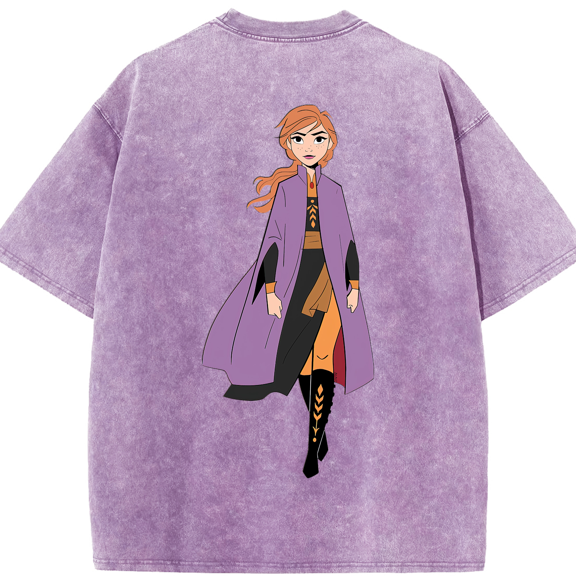 （画像用） アナと雪の女王 アンナ エルサ Frozen Anna Elsa 綿100% ヴィンテージ風 半袖Tシャツ（背面プリント）