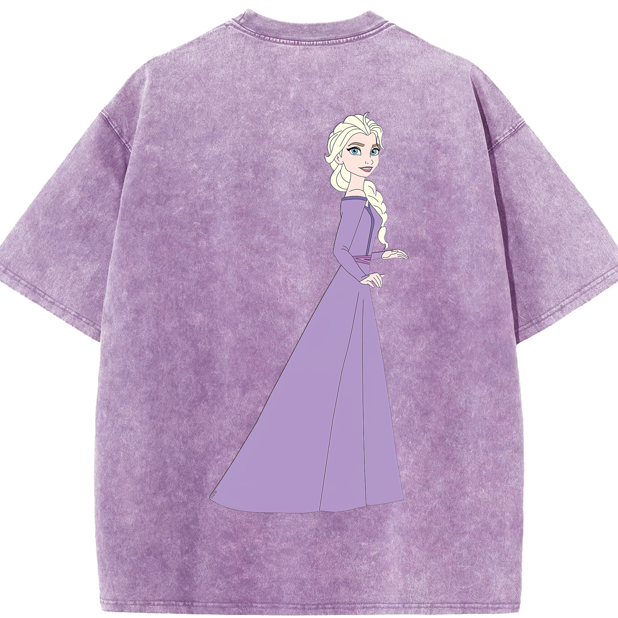 （画像用） アナと雪の女王 アンナ エルサ Frozen Anna Elsa 綿100% ヴィンテージ風 半袖Tシャツ（背面プリント）
