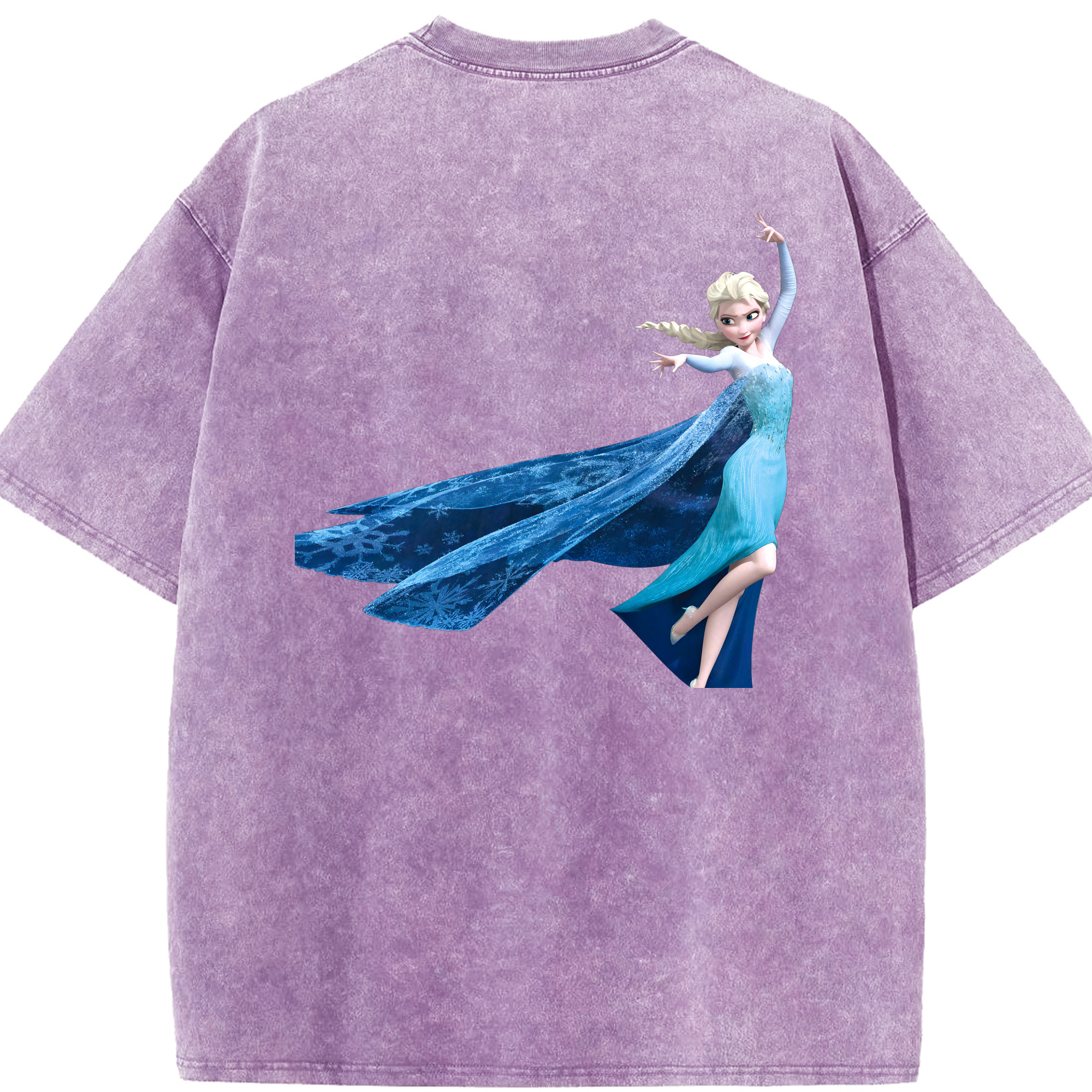 （画像用） アナと雪の女王 アンナ エルサ Frozen Anna Elsa 綿100% ヴィンテージ風 半袖Tシャツ（背面プリント）