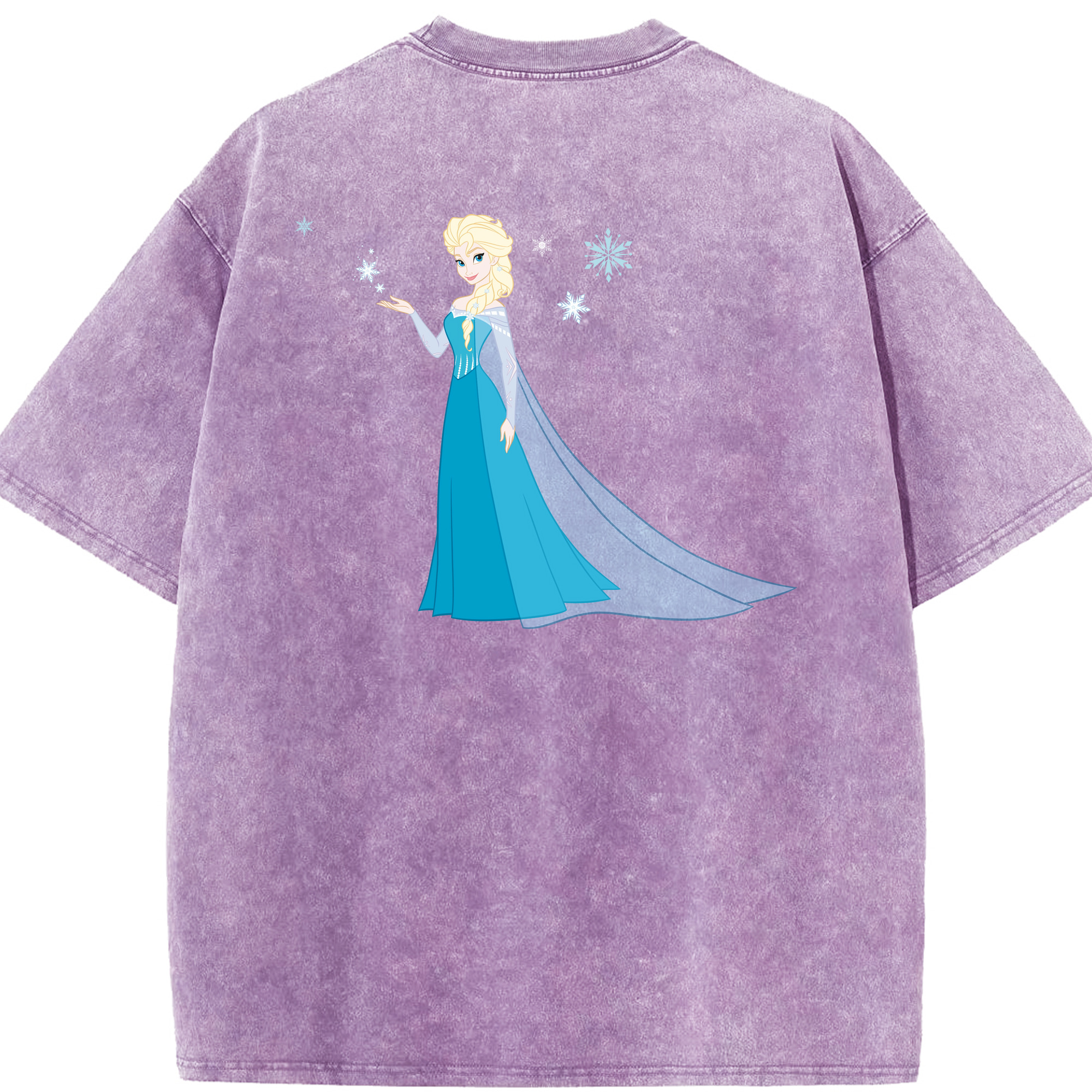 （画像用） アナと雪の女王 アンナ エルサ Frozen Anna Elsa 綿100% ヴィンテージ風 半袖Tシャツ（背面プリント）