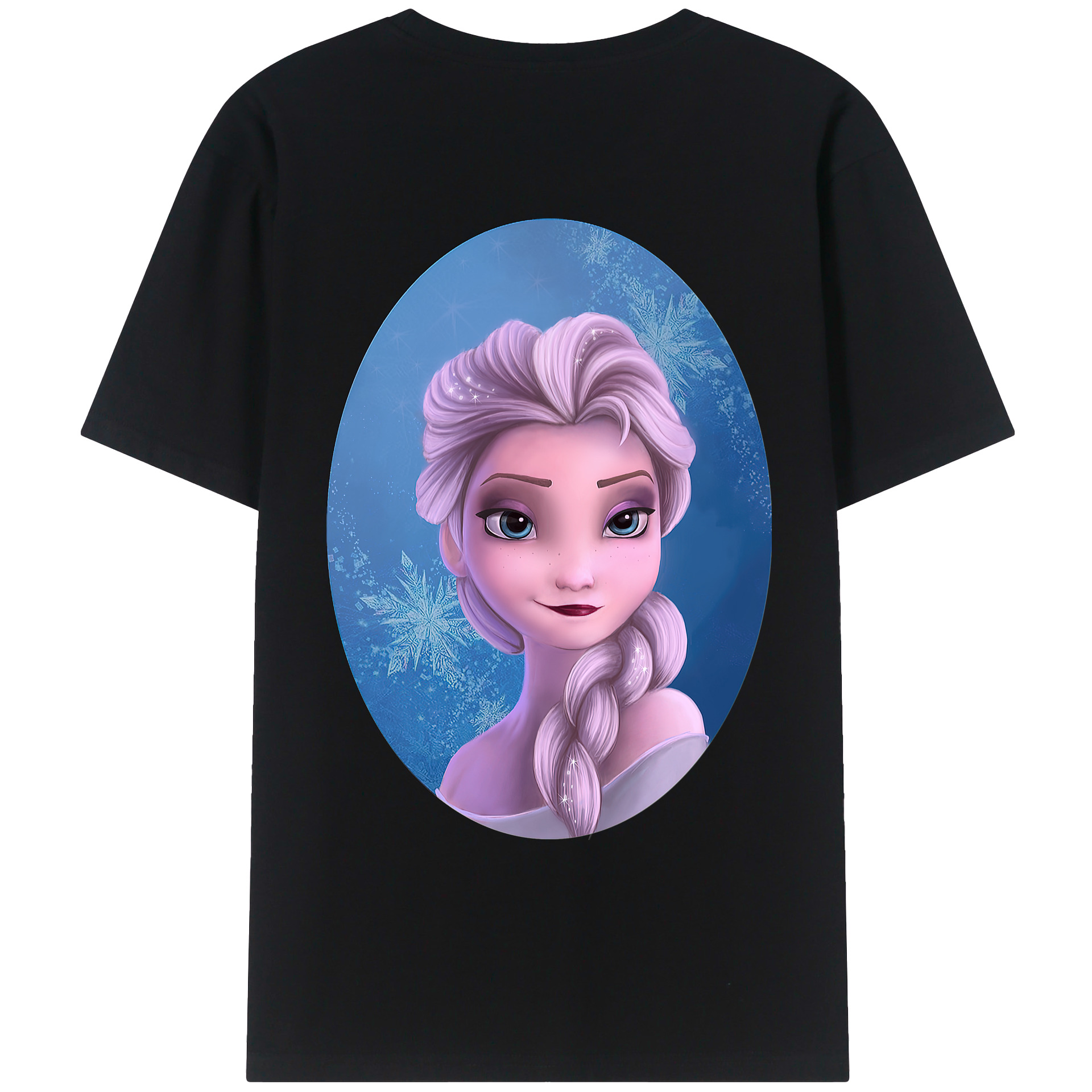 （画像用） アナと雪の女王 アンナ エルサ Frozen Anna Elsa 綿100％ メンズ半袖Tシャツ（バックプリント） 通気性