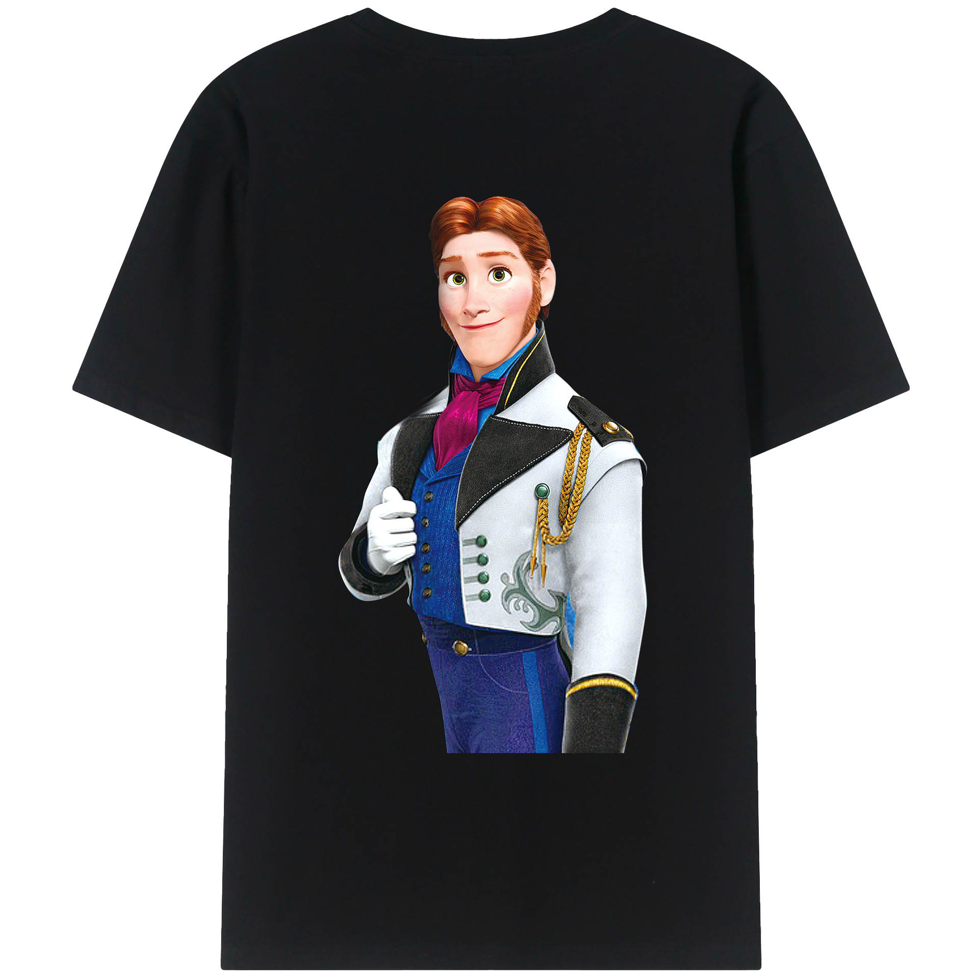 （画像用） アナと雪の女王 アンナ エルサ Frozen Anna Elsa 綿100％ メンズ半袖Tシャツ（バックプリント） 通気性