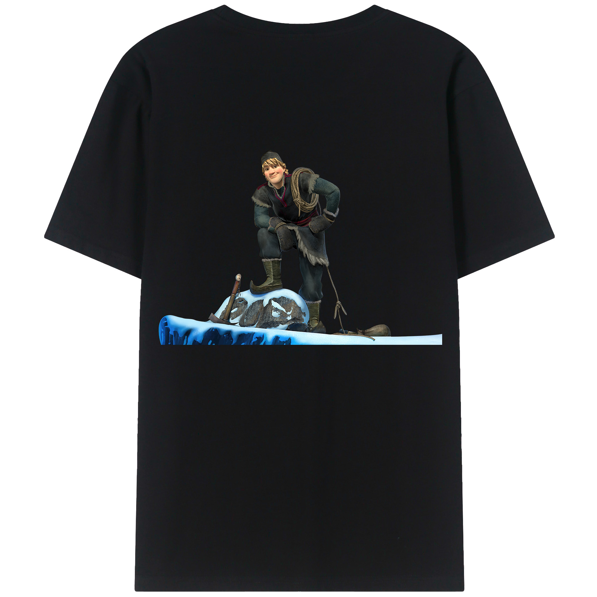 （画像用） アナと雪の女王 アンナ エルサ Frozen Anna Elsa 綿100％ メンズ半袖Tシャツ（バックプリント） 通気性