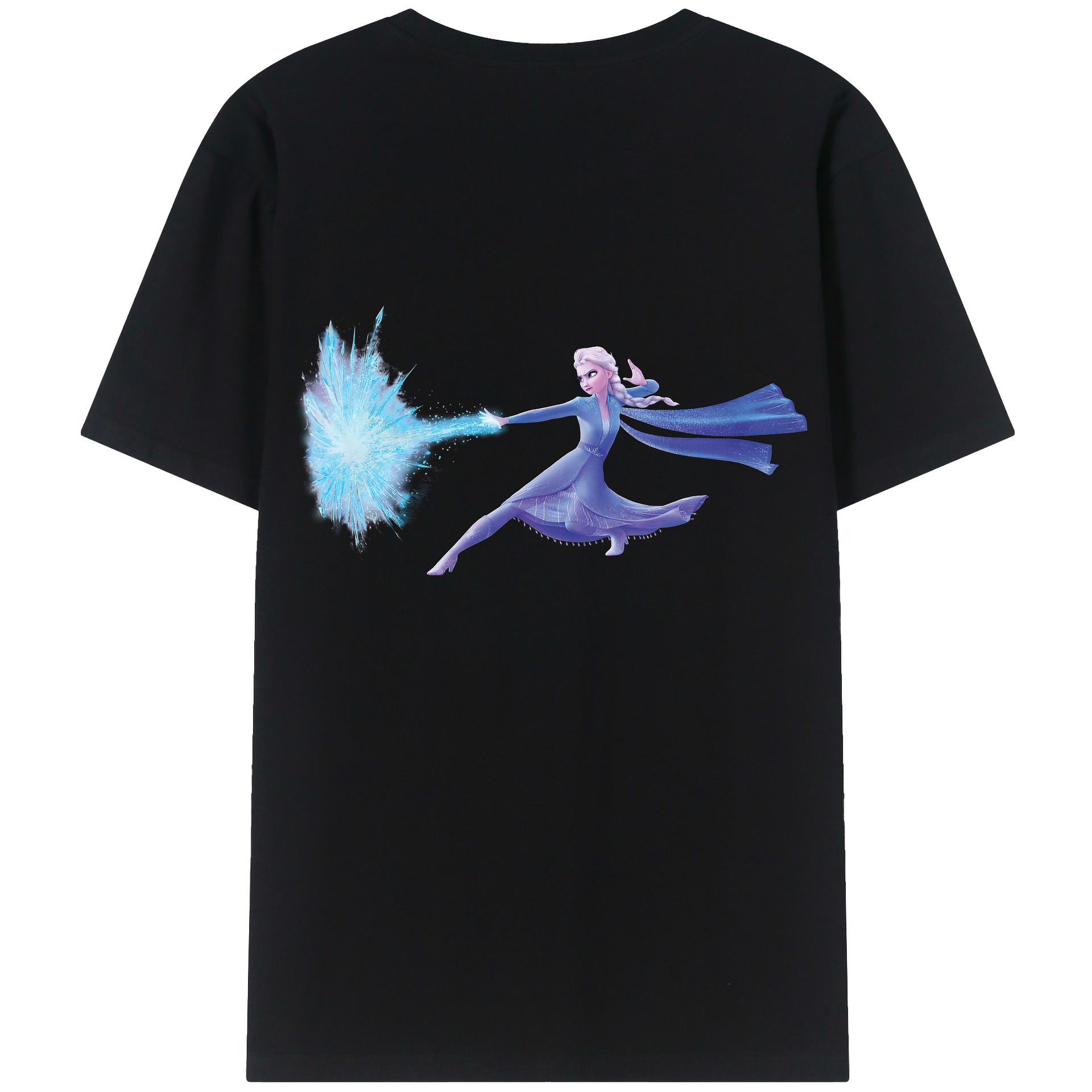 （画像用） アナと雪の女王 アンナ エルサ Frozen Anna Elsa 綿100％ メンズ半袖Tシャツ（バックプリント） 通気性