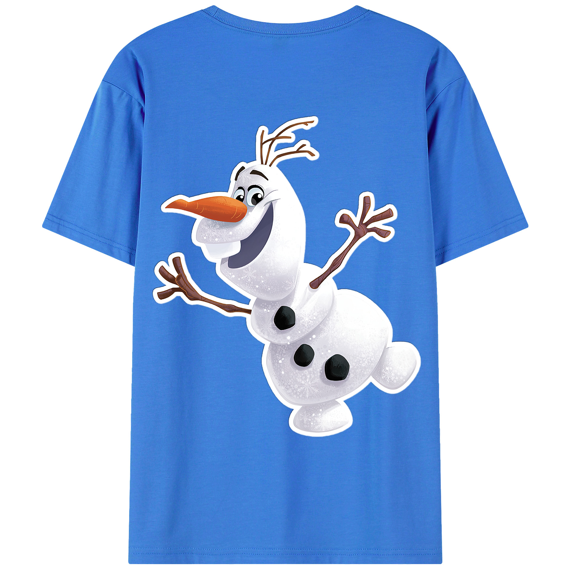 （画像用） アナと雪の女王 アンナ エルサ Frozen Anna Elsa 綿100％ メンズ半袖Tシャツ（バックプリント） 通気性