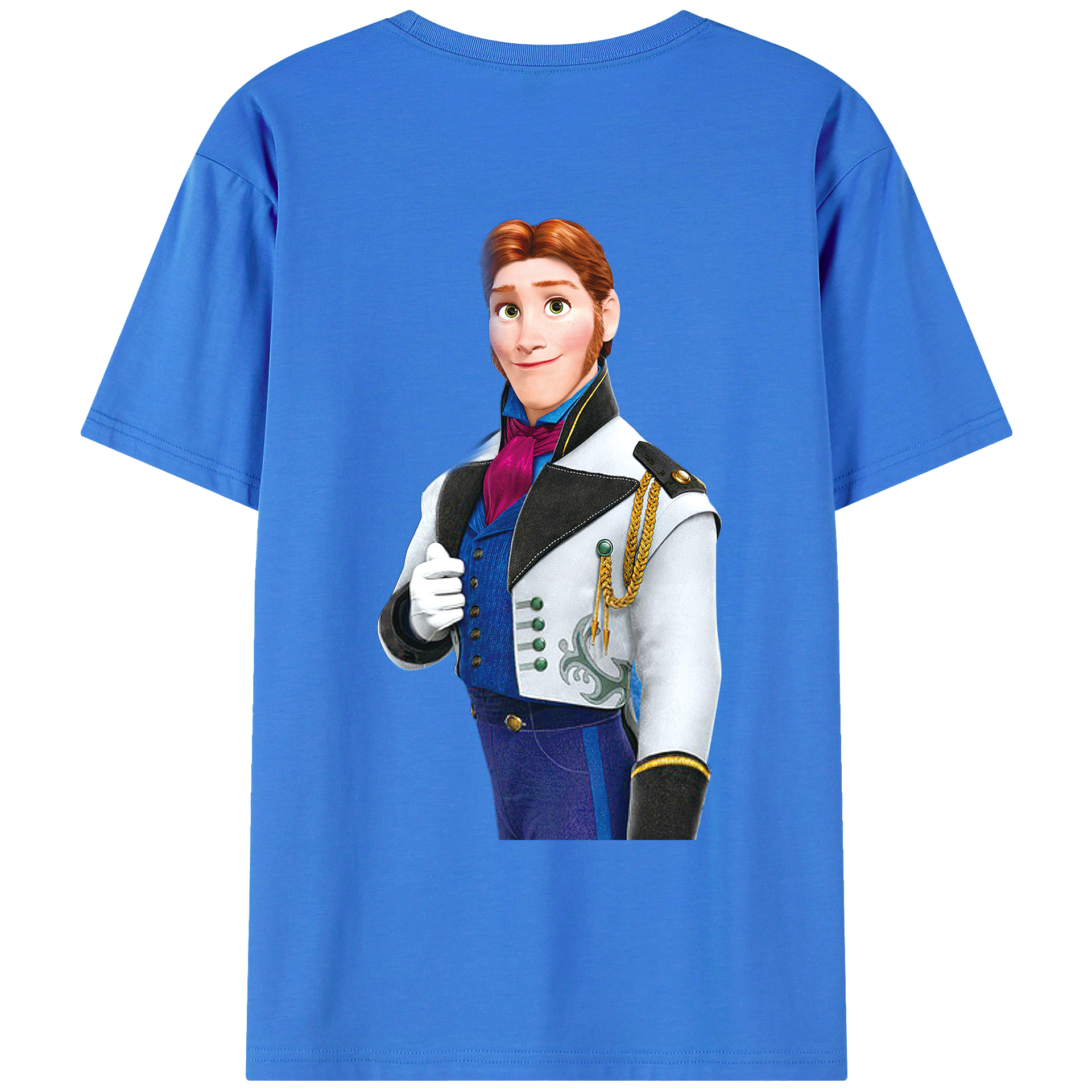 （画像用） アナと雪の女王 アンナ エルサ Frozen Anna Elsa 綿100％ メンズ半袖Tシャツ（バックプリント） 通気性