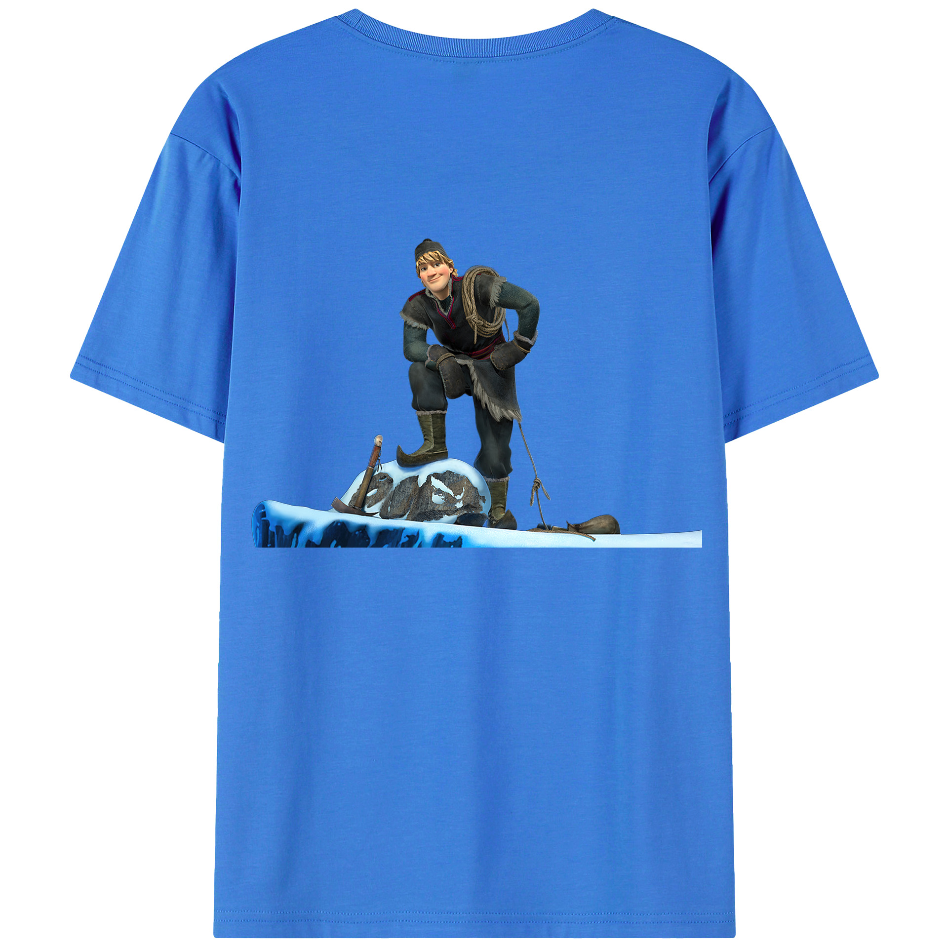 （画像用） アナと雪の女王 アンナ エルサ Frozen Anna Elsa 綿100％ メンズ半袖Tシャツ（バックプリント） 通気性