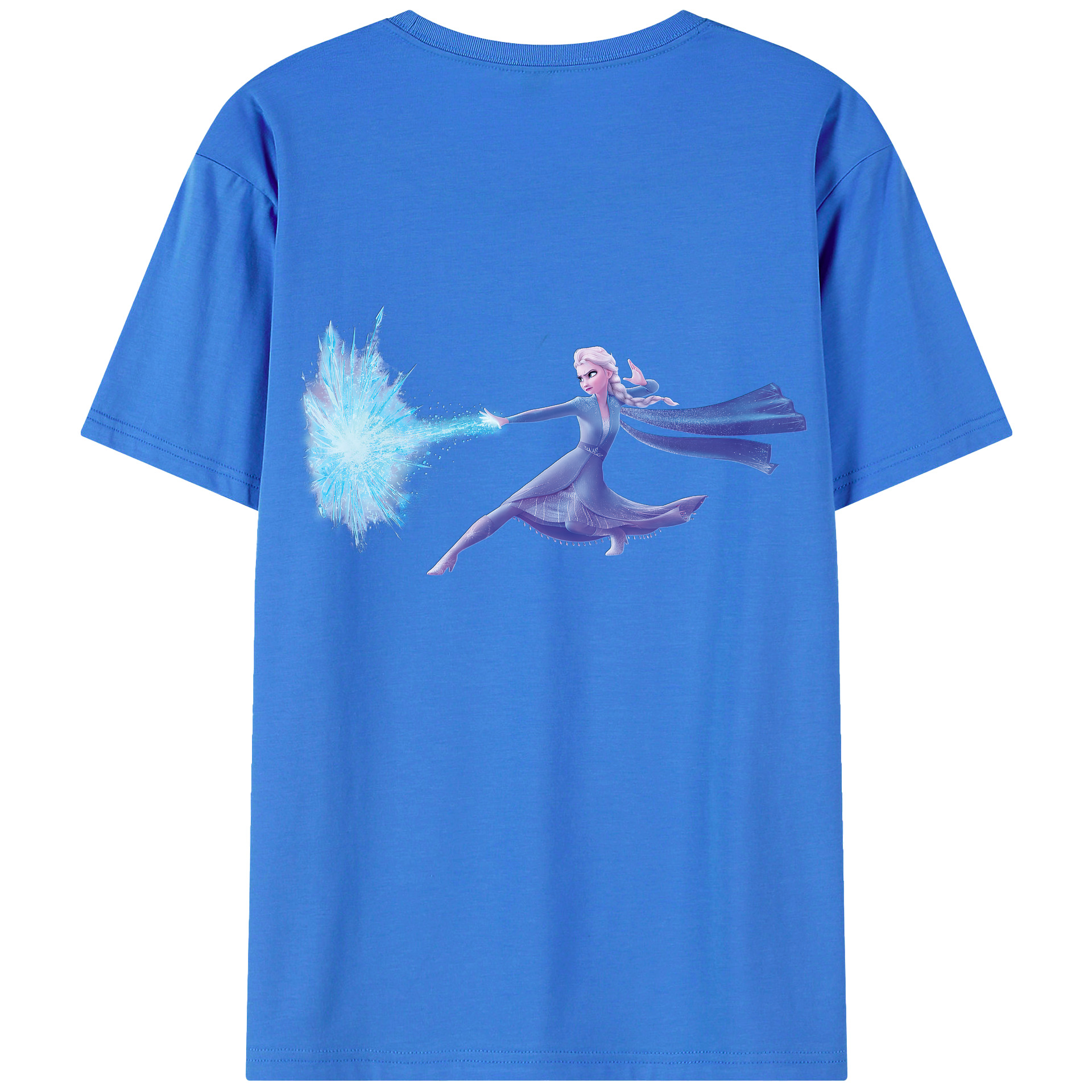 （画像用） アナと雪の女王 アンナ エルサ Frozen Anna Elsa 綿100％ メンズ半袖Tシャツ（バックプリント） 通気性