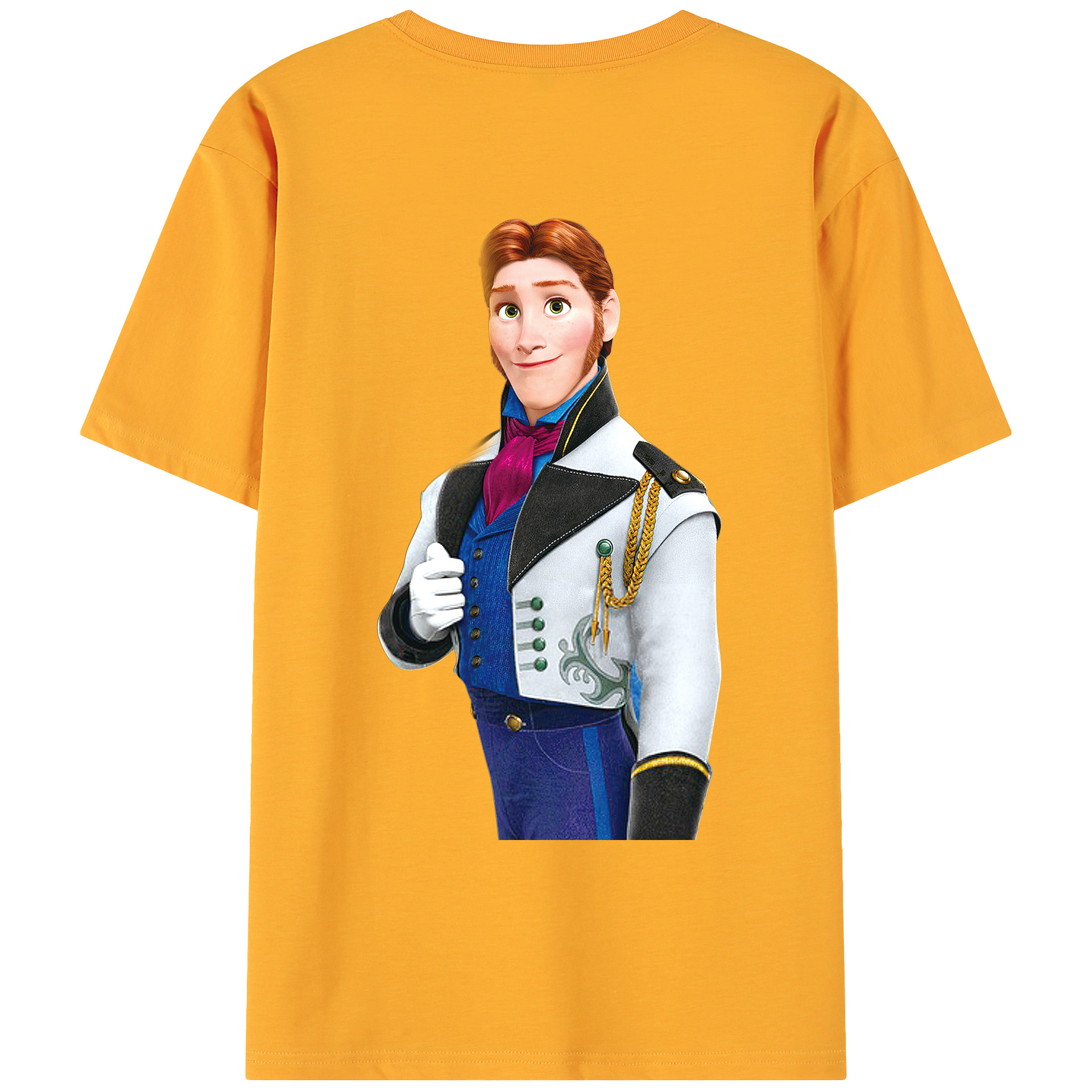（画像用） アナと雪の女王 アンナ エルサ Frozen Anna Elsa 綿100％ メンズ半袖Tシャツ（バックプリント） 通気性