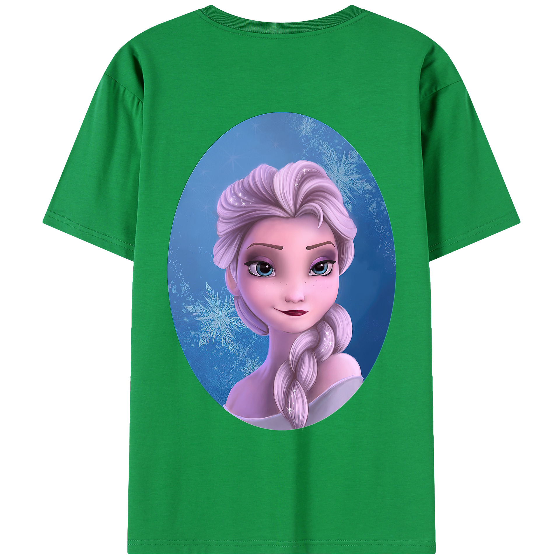 （画像用） アナと雪の女王 アンナ エルサ Frozen Anna Elsa 綿100％ メンズ半袖Tシャツ（バックプリント） 通気性