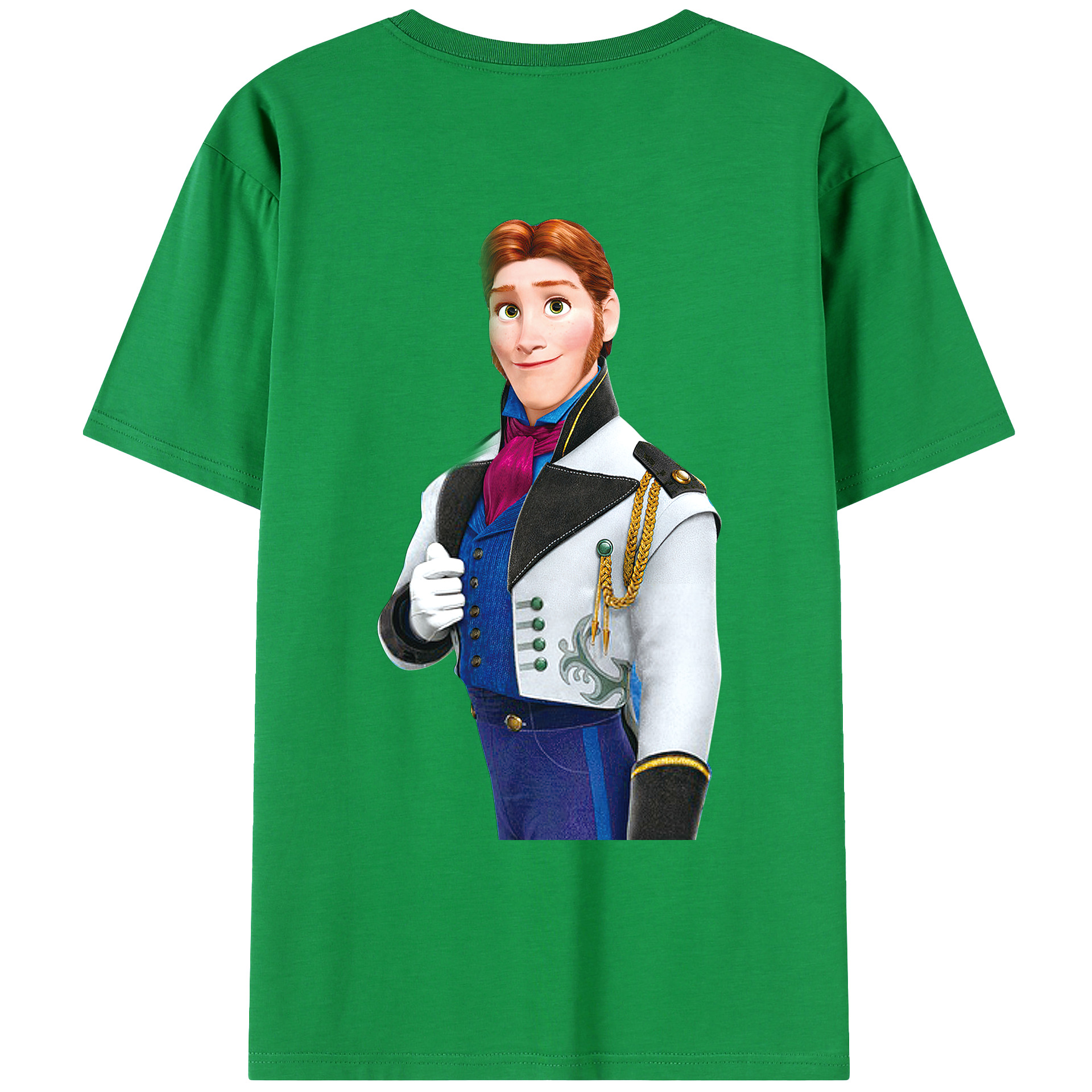 （画像用） アナと雪の女王 アンナ エルサ Frozen Anna Elsa 綿100％ メンズ半袖Tシャツ（バックプリント） 通気性