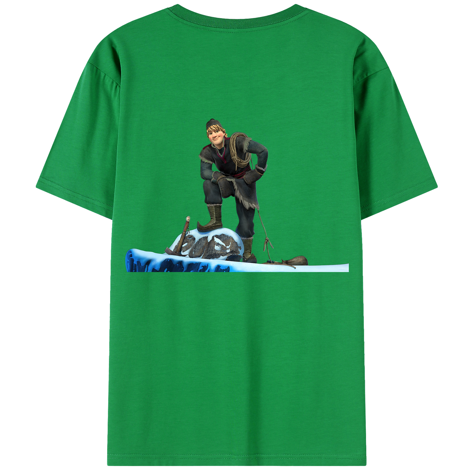 （画像用） アナと雪の女王 アンナ エルサ Frozen Anna Elsa 綿100％ メンズ半袖Tシャツ（バックプリント） 通気性