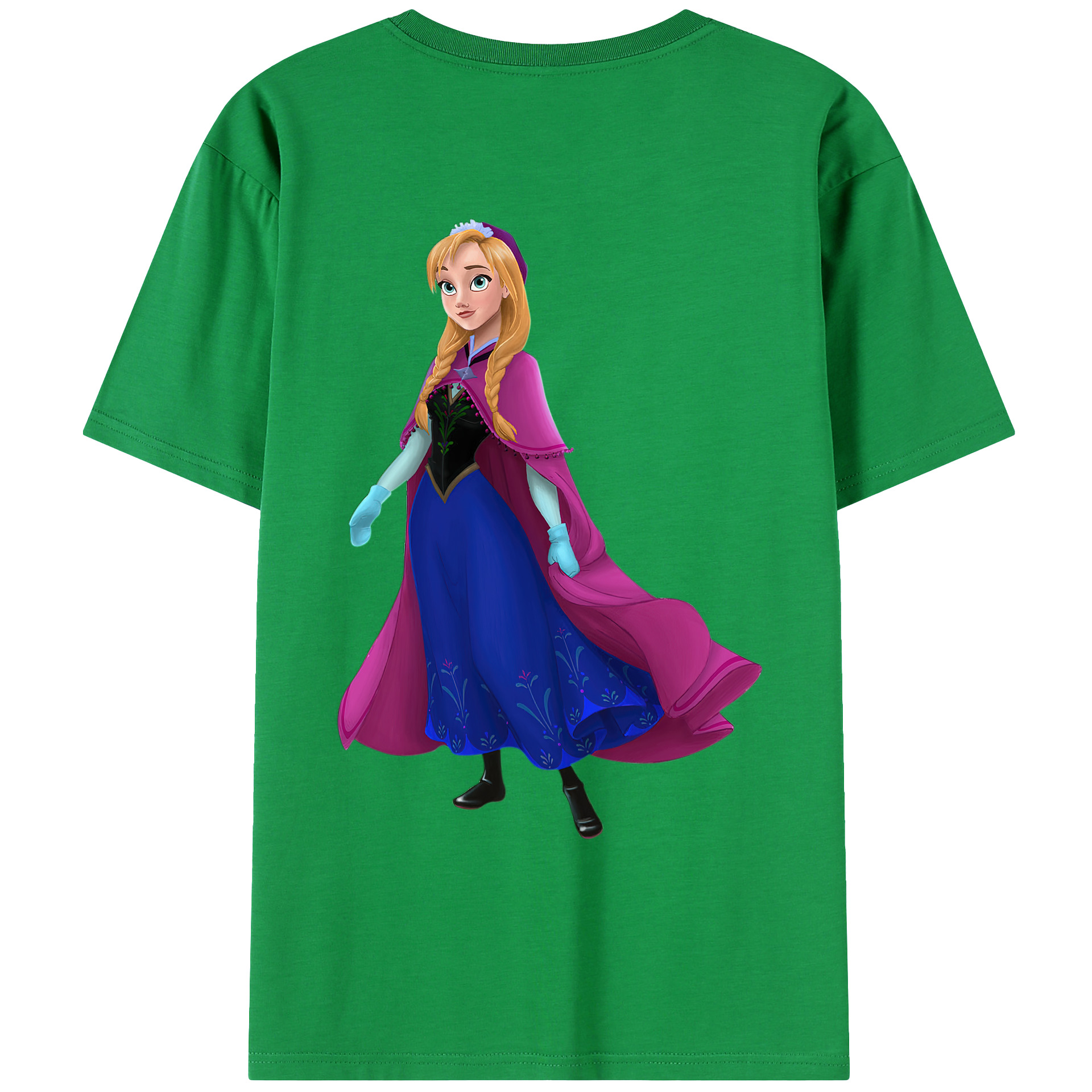 （画像用） アナと雪の女王 アンナ エルサ Frozen Anna Elsa 綿100％ メンズ半袖Tシャツ（バックプリント） 通気性