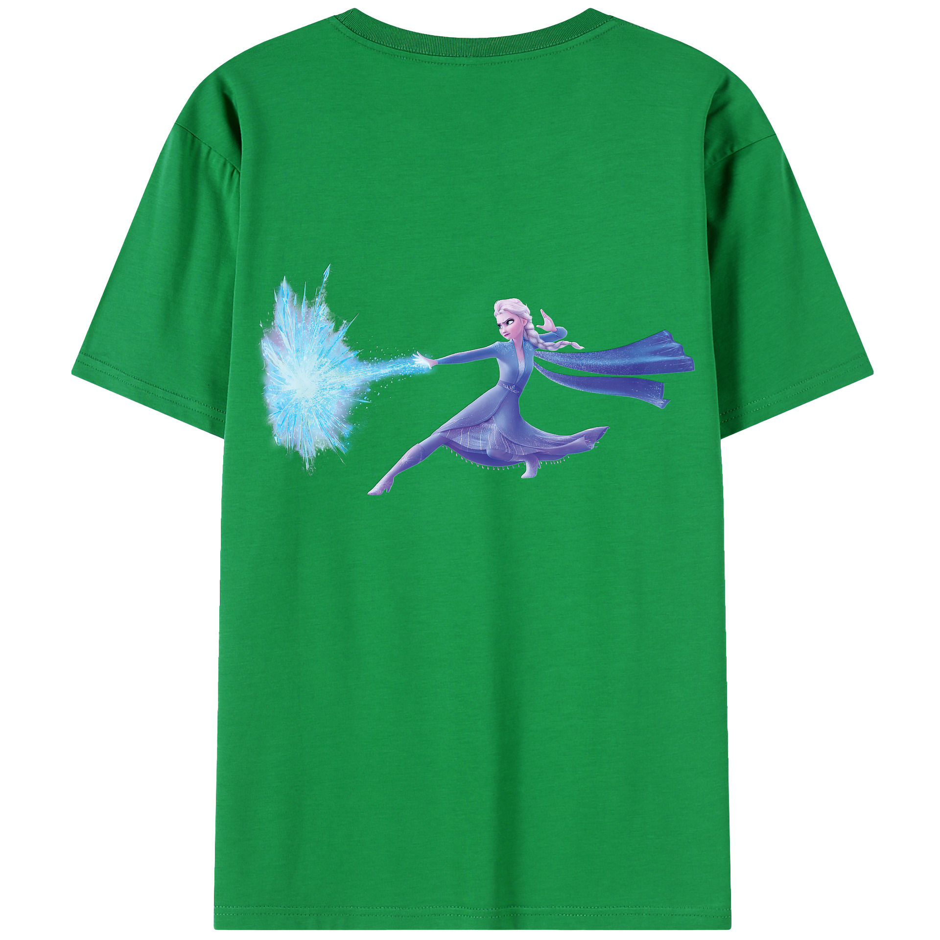 （画像用） アナと雪の女王 アンナ エルサ Frozen Anna Elsa 綿100％ メンズ半袖Tシャツ（バックプリント） 通気性