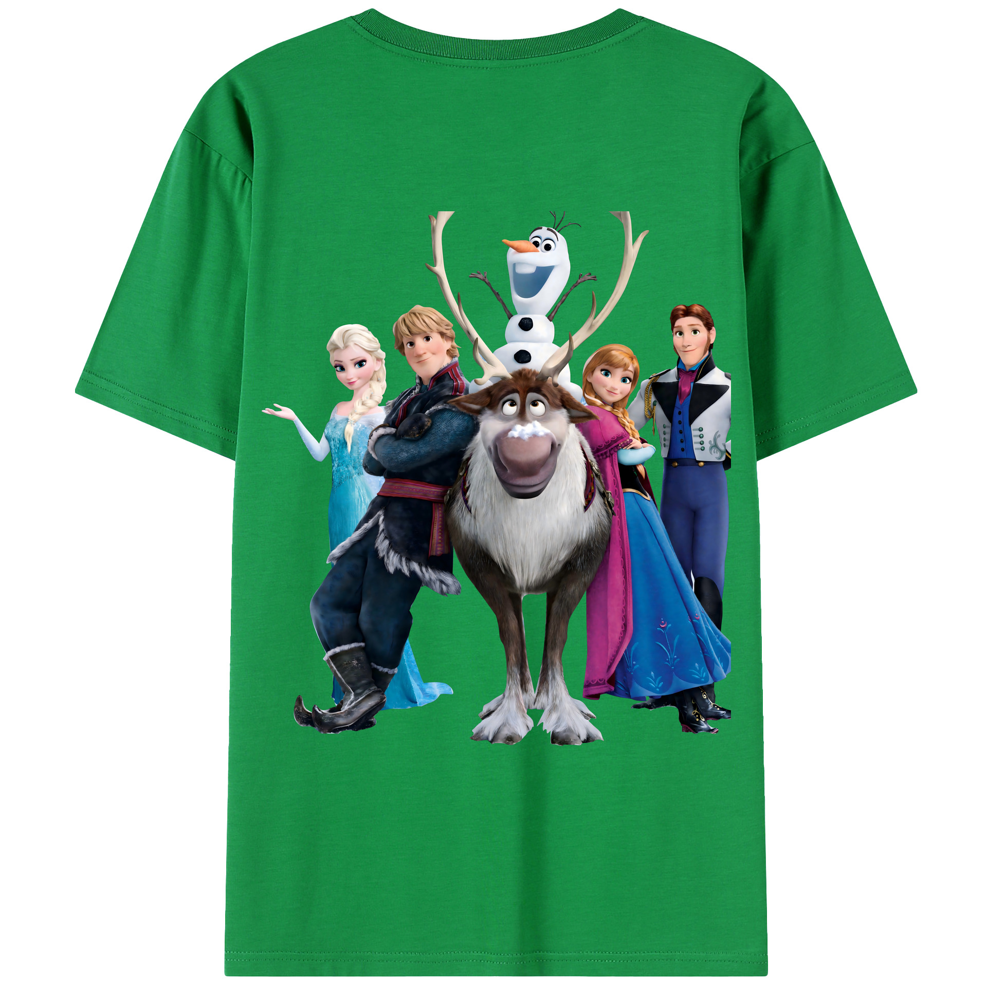 （画像用） アナと雪の女王 アンナ エルサ Frozen Anna Elsa 綿100％ メンズ半袖Tシャツ（バックプリント） 通気性