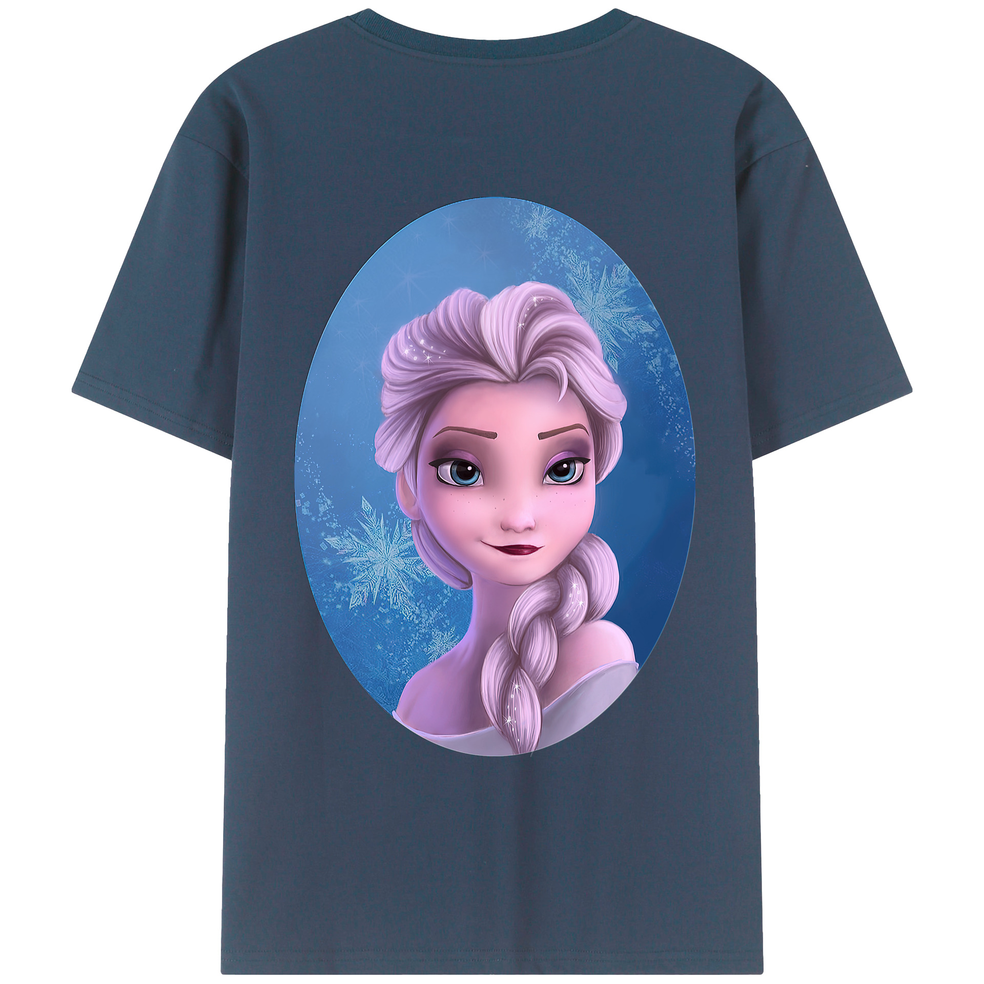 （画像用） アナと雪の女王 アンナ エルサ Frozen Anna Elsa 綿100％ メンズ半袖Tシャツ（バックプリント） 通気性
