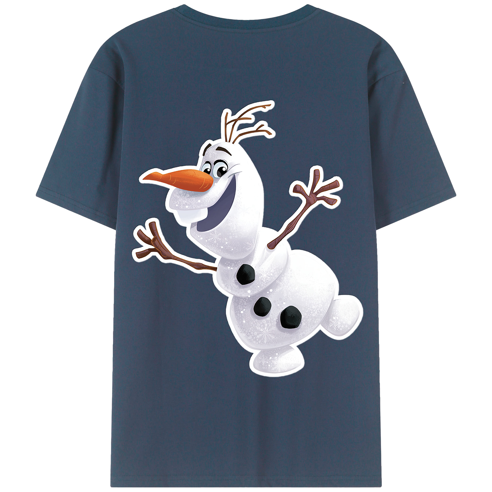 （画像用） アナと雪の女王 アンナ エルサ Frozen Anna Elsa 綿100％ メンズ半袖Tシャツ（バックプリント） 通気性