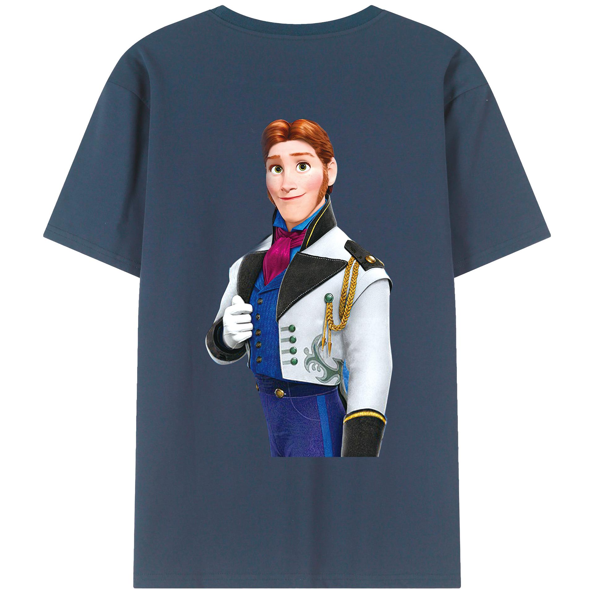 （画像用） アナと雪の女王 アンナ エルサ Frozen Anna Elsa 綿100％ メンズ半袖Tシャツ（バックプリント） 通気性