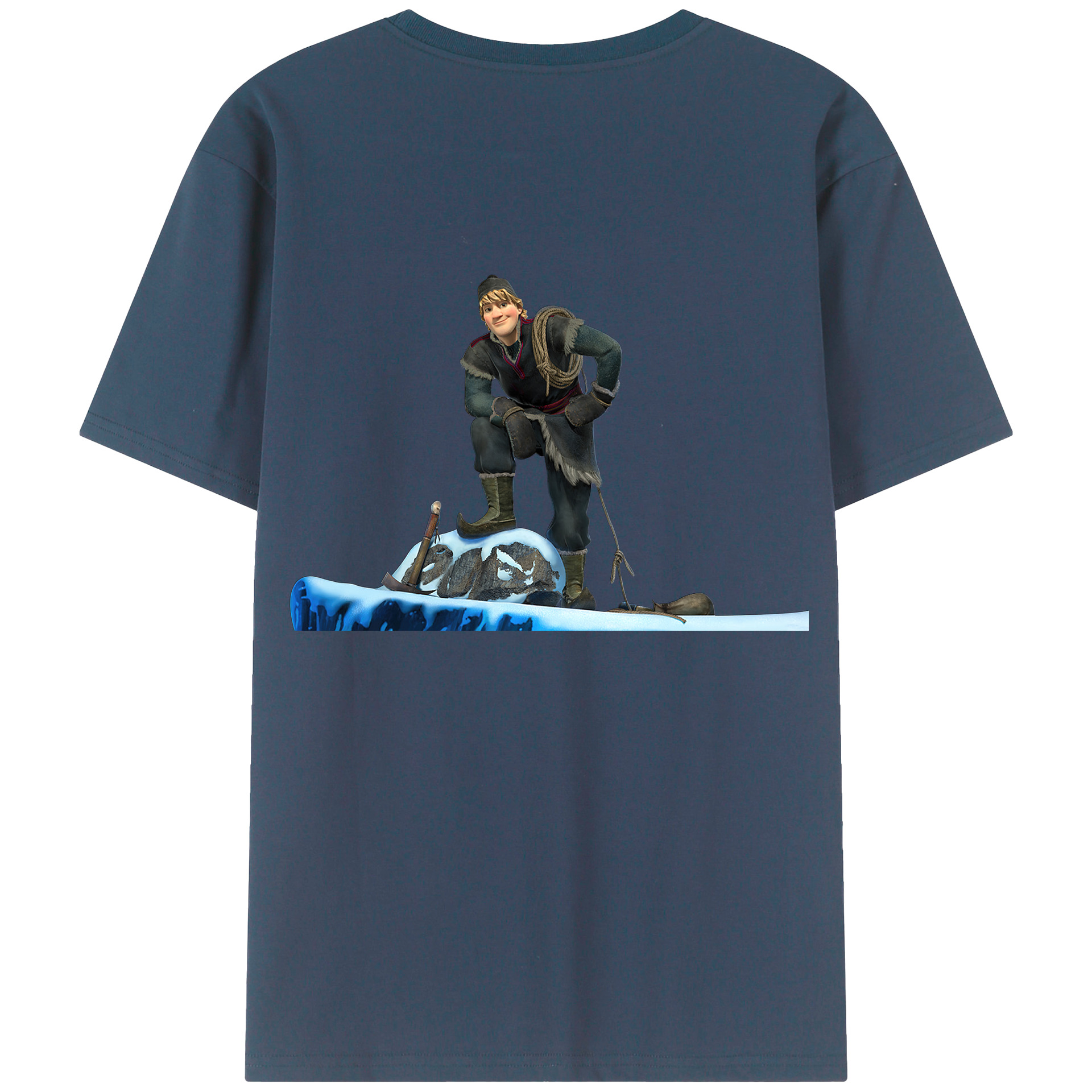 （画像用） アナと雪の女王 アンナ エルサ Frozen Anna Elsa 綿100％ メンズ半袖Tシャツ（バックプリント） 通気性
