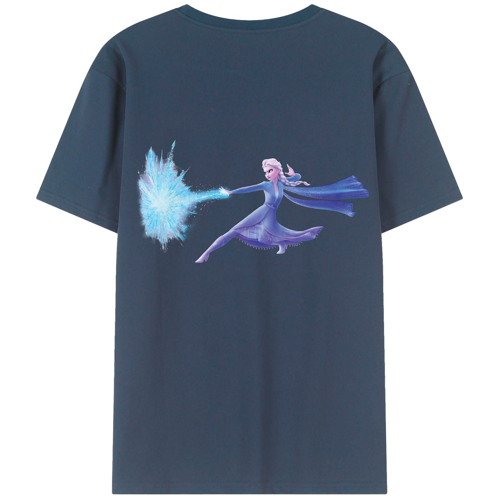 （画像用） アナと雪の女王 アンナ エルサ Frozen Anna Elsa 綿100％ メンズ半袖Tシャツ（バックプリント） 通気性