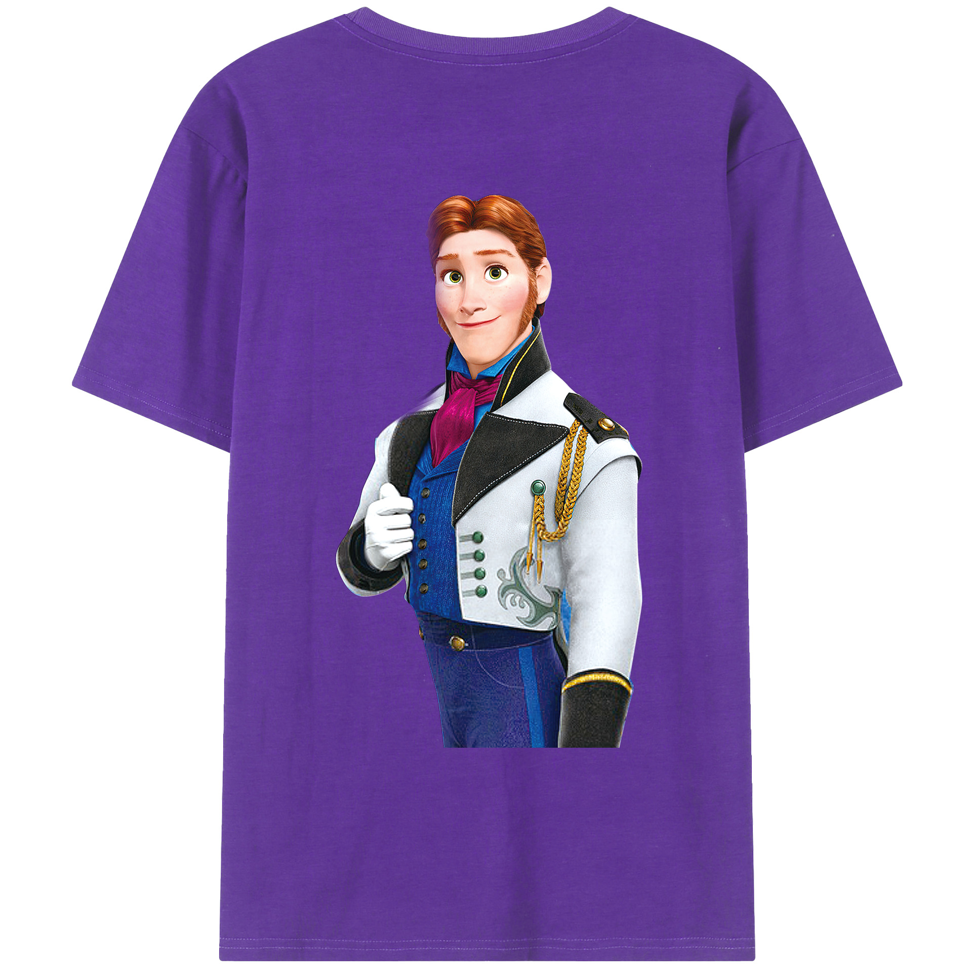 （画像用） アナと雪の女王 アンナ エルサ Frozen Anna Elsa 綿100％ メンズ半袖Tシャツ（バックプリント） 通気性