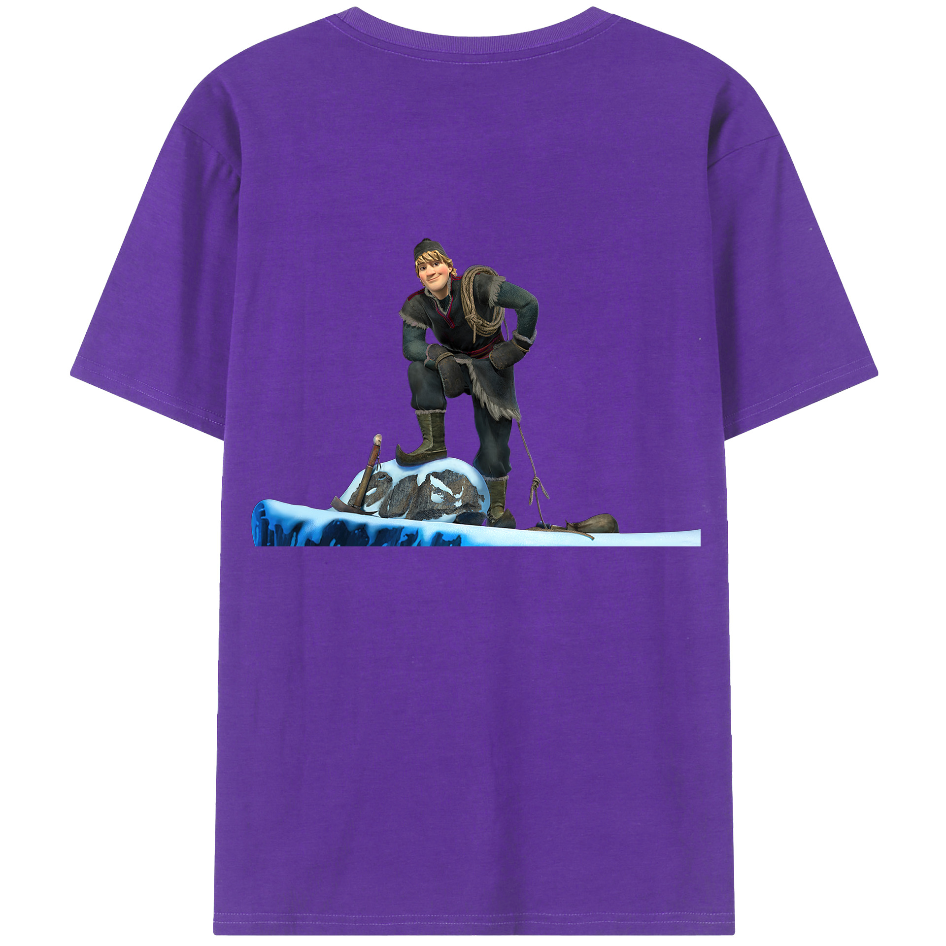 （画像用） アナと雪の女王 アンナ エルサ Frozen Anna Elsa 綿100％ メンズ半袖Tシャツ（バックプリント） 通気性