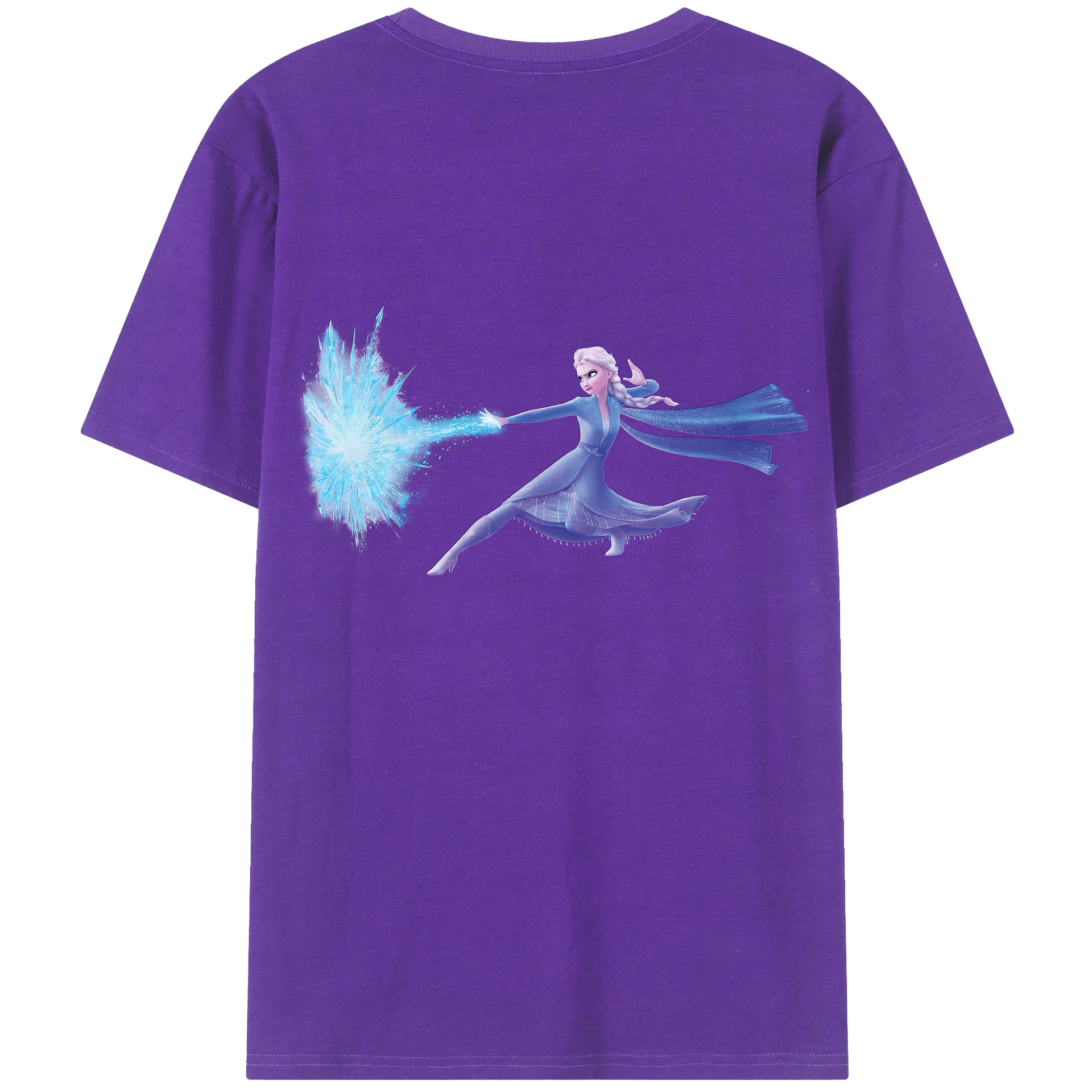 （画像用） アナと雪の女王 アンナ エルサ Frozen Anna Elsa 綿100％ メンズ半袖Tシャツ（バックプリント） 通気性