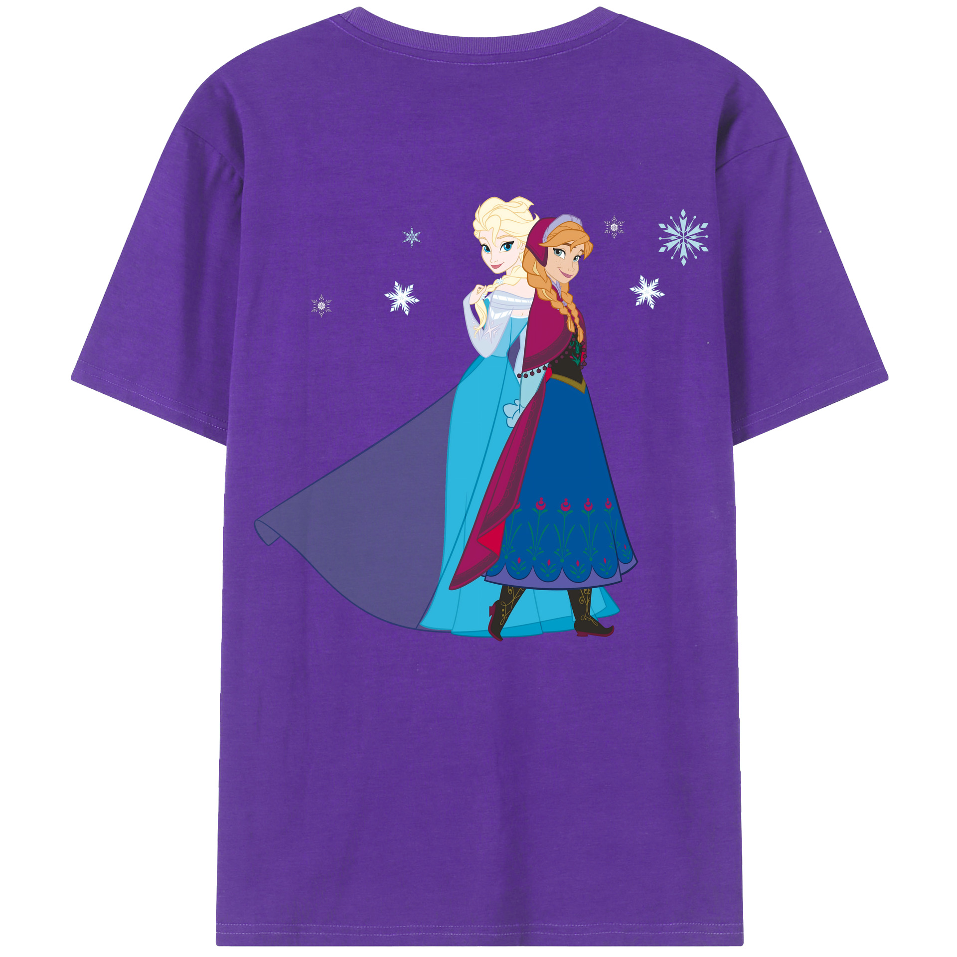 （画像用） アナと雪の女王 アンナ エルサ Frozen Anna Elsa 綿100％ メンズ半袖Tシャツ（バックプリント） 通気性