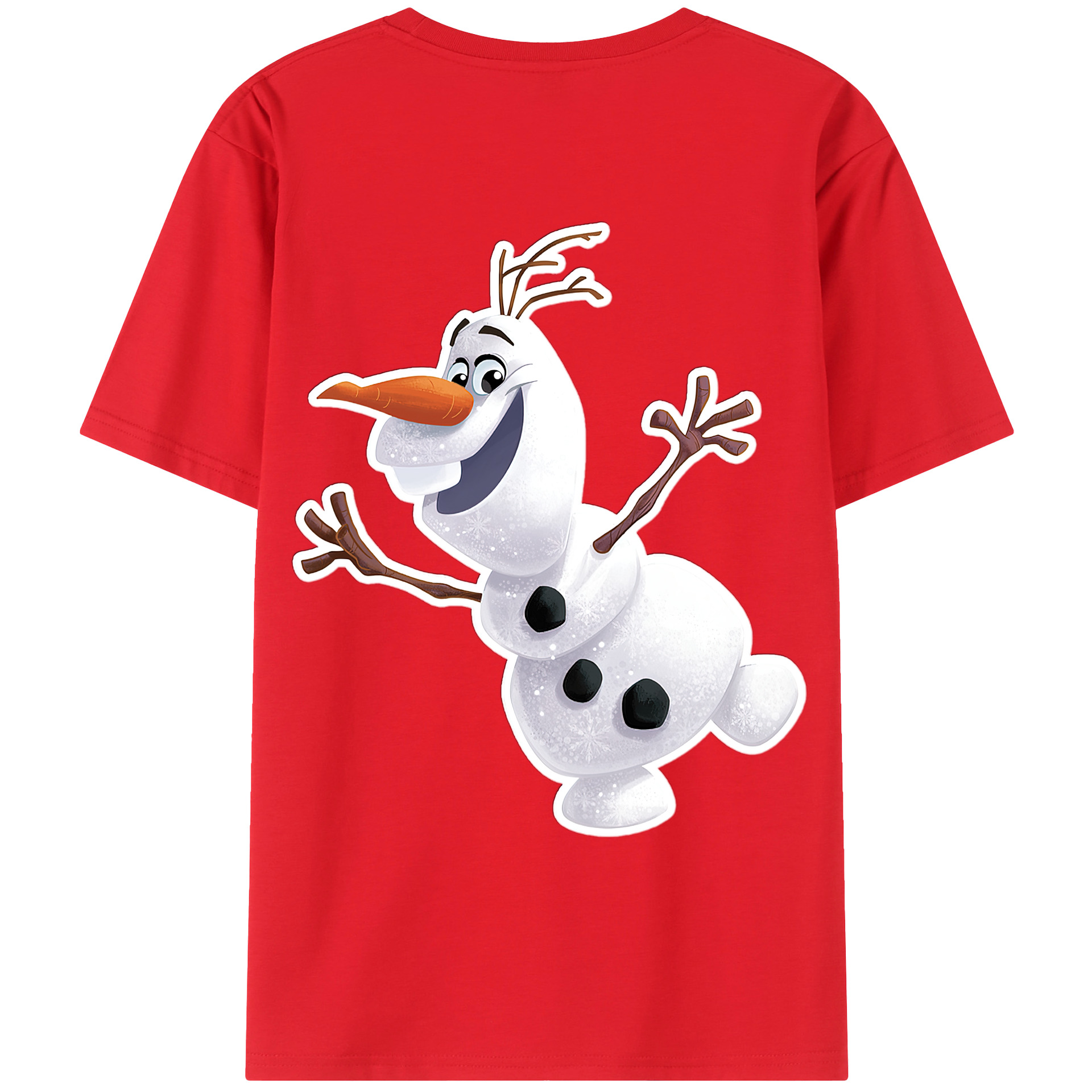 （画像用） アナと雪の女王 アンナ エルサ Frozen Anna Elsa 綿100％ メンズ半袖Tシャツ（バックプリント） 通気性