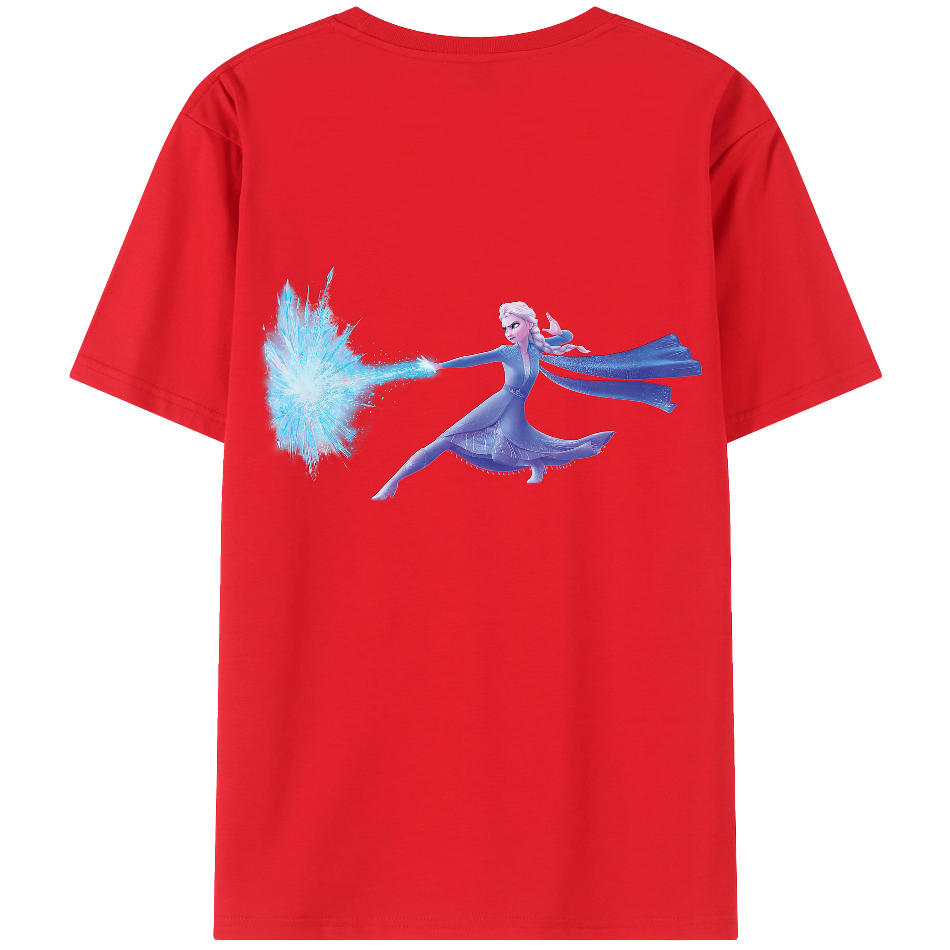 （画像用） アナと雪の女王 アンナ エルサ Frozen Anna Elsa 綿100％ メンズ半袖Tシャツ（バックプリント） 通気性