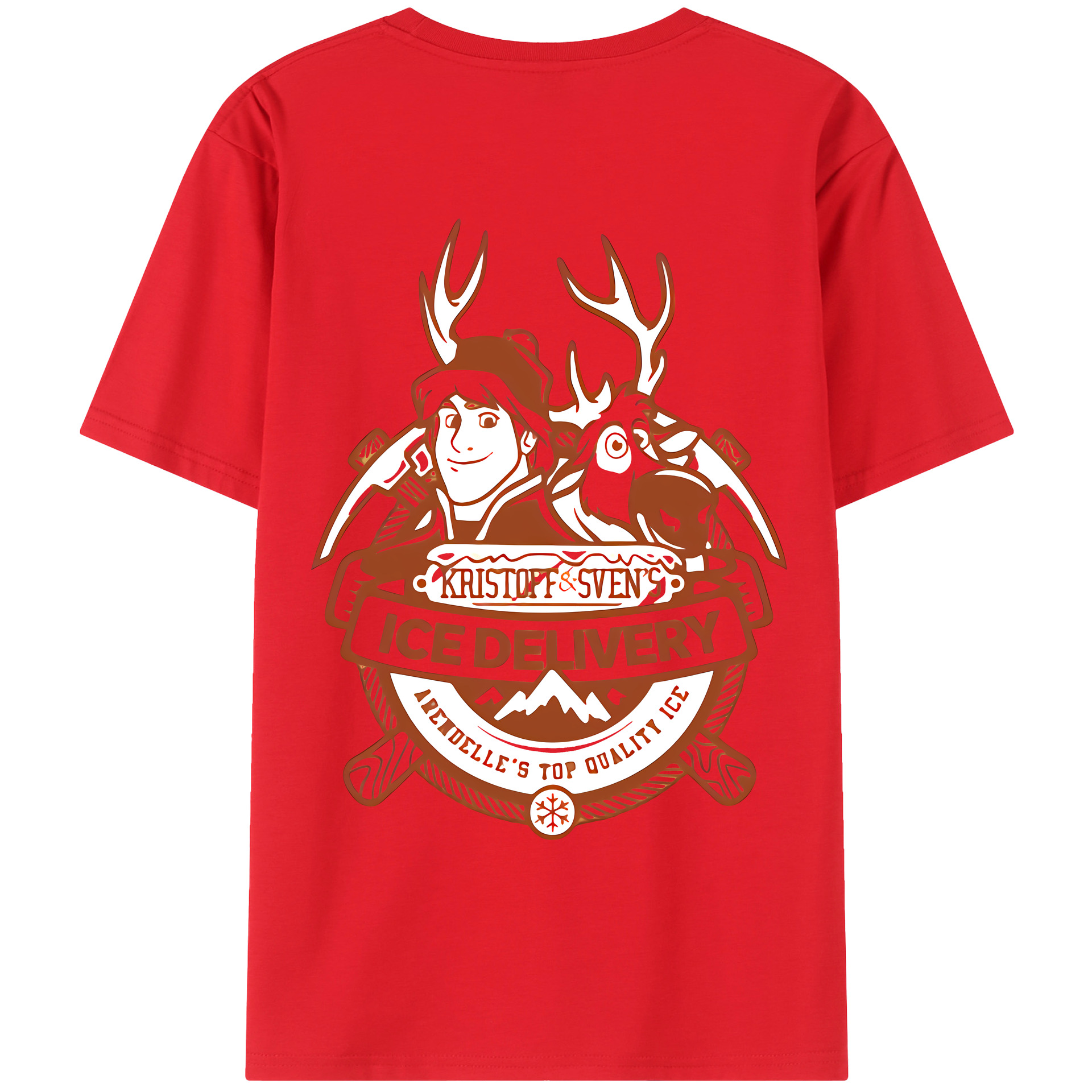 （画像用） アナと雪の女王 アンナ エルサ Frozen Anna Elsa 綿100％ メンズ半袖Tシャツ（バックプリント） 通気性