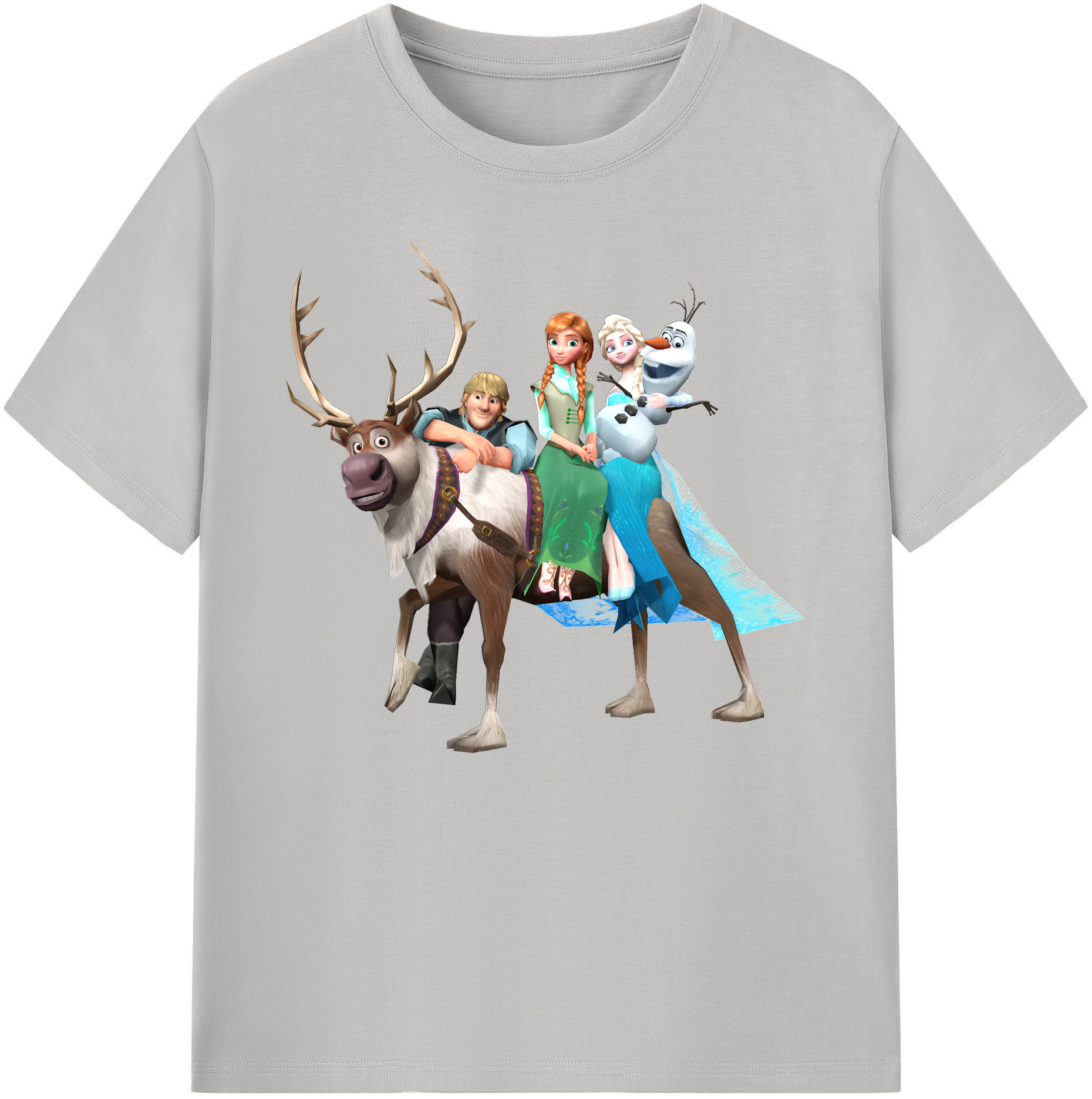 （画像用） アナと雪の女王 アンナ エルサ Frozen Anna Elsa 綿100％ メンズ半袖Tシャツ｜肌触りやわらか＆通気性