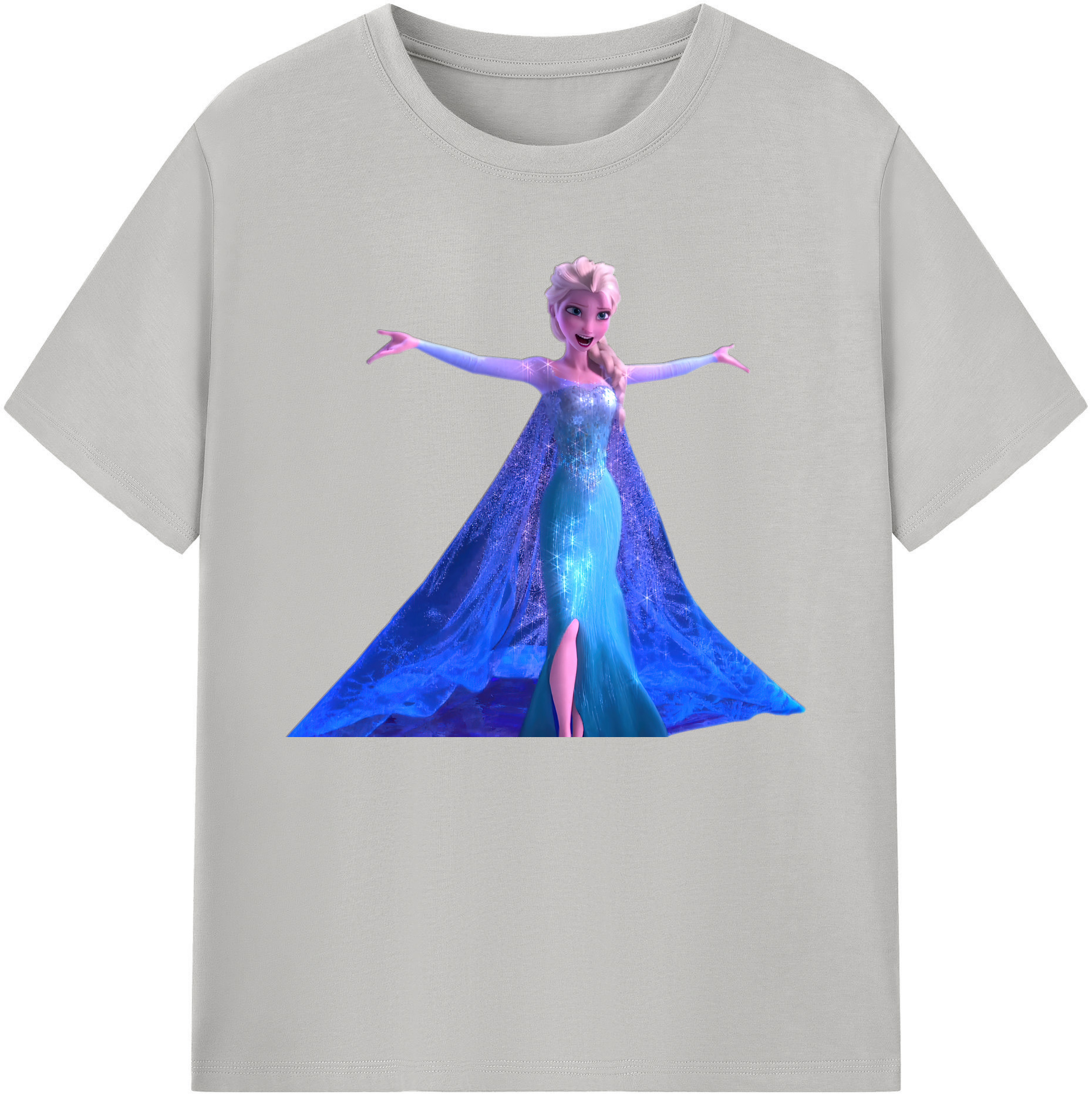 （画像用） アナと雪の女王 アンナ エルサ Frozen Anna Elsa 綿100％ メンズ半袖Tシャツ｜肌触りやわらか＆通気性