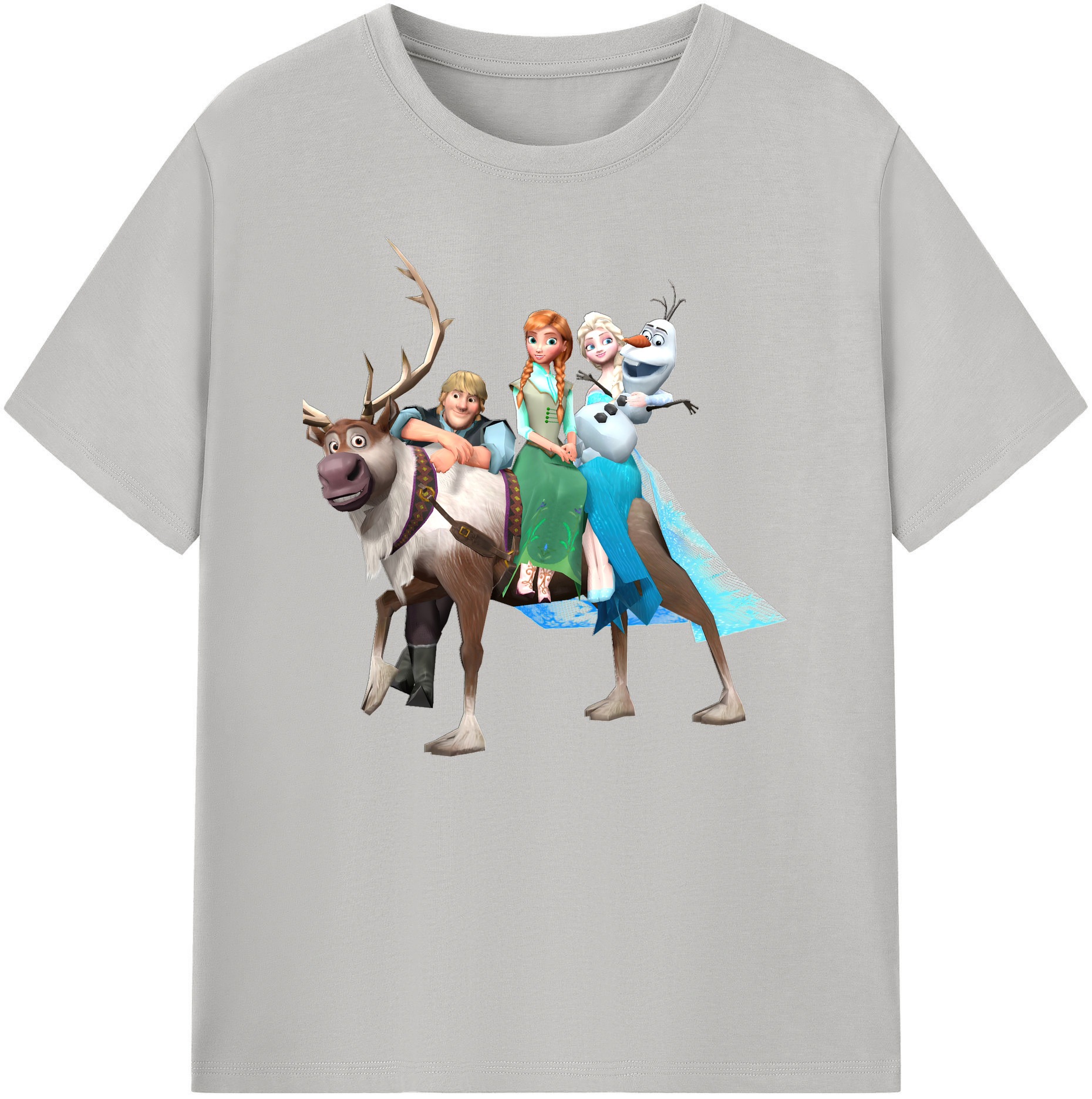 （画像用） アナと雪の女王 アンナ エルサ Frozen Anna Elsa 綿100％ メンズ半袖Tシャツ｜肌触りやわらか＆通気性